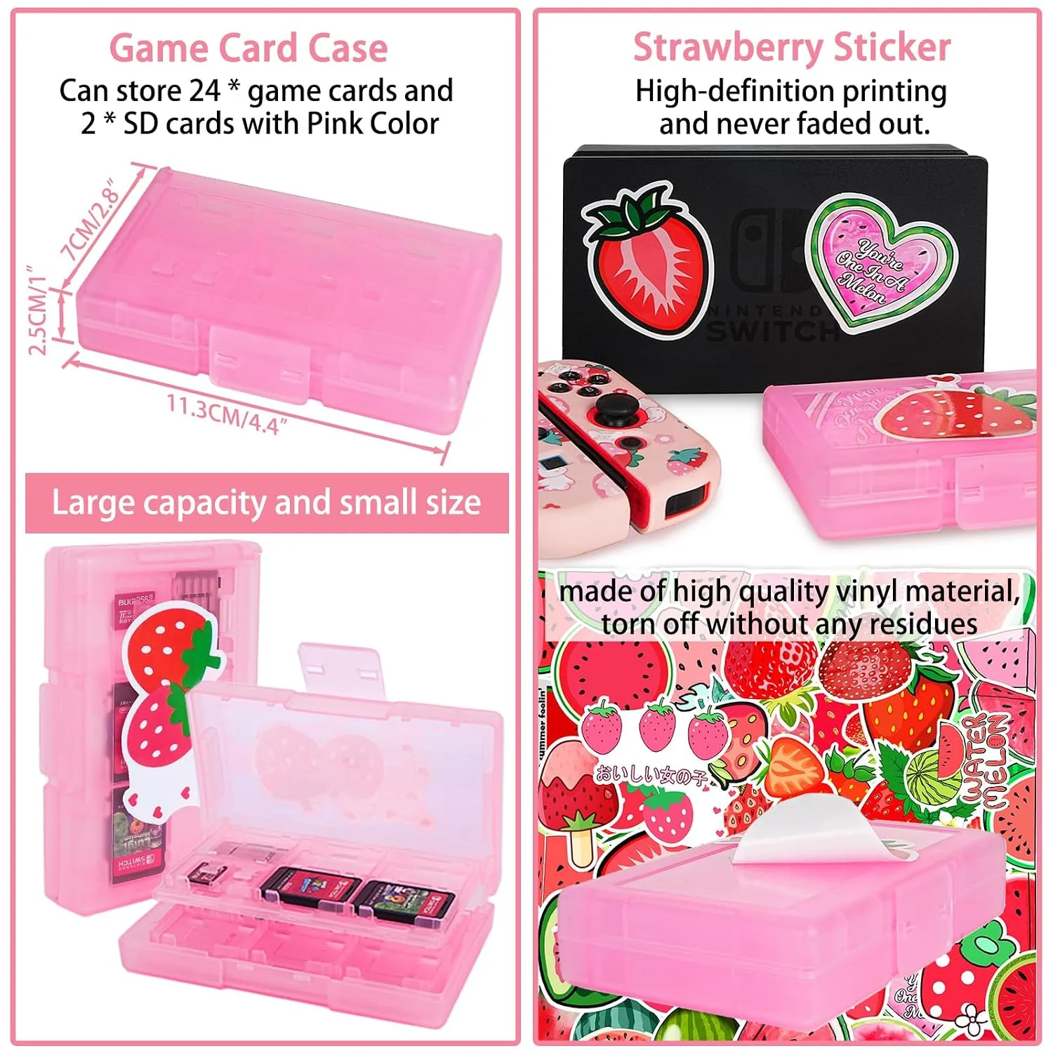 TIKOdirect Carrying Case for Switch Lite, Pretty Shockproof Portable Travel Bag with Soft Protective Shell, Screen Protectors, Cute Thumb Grips Caps and Game Card Case, Pink