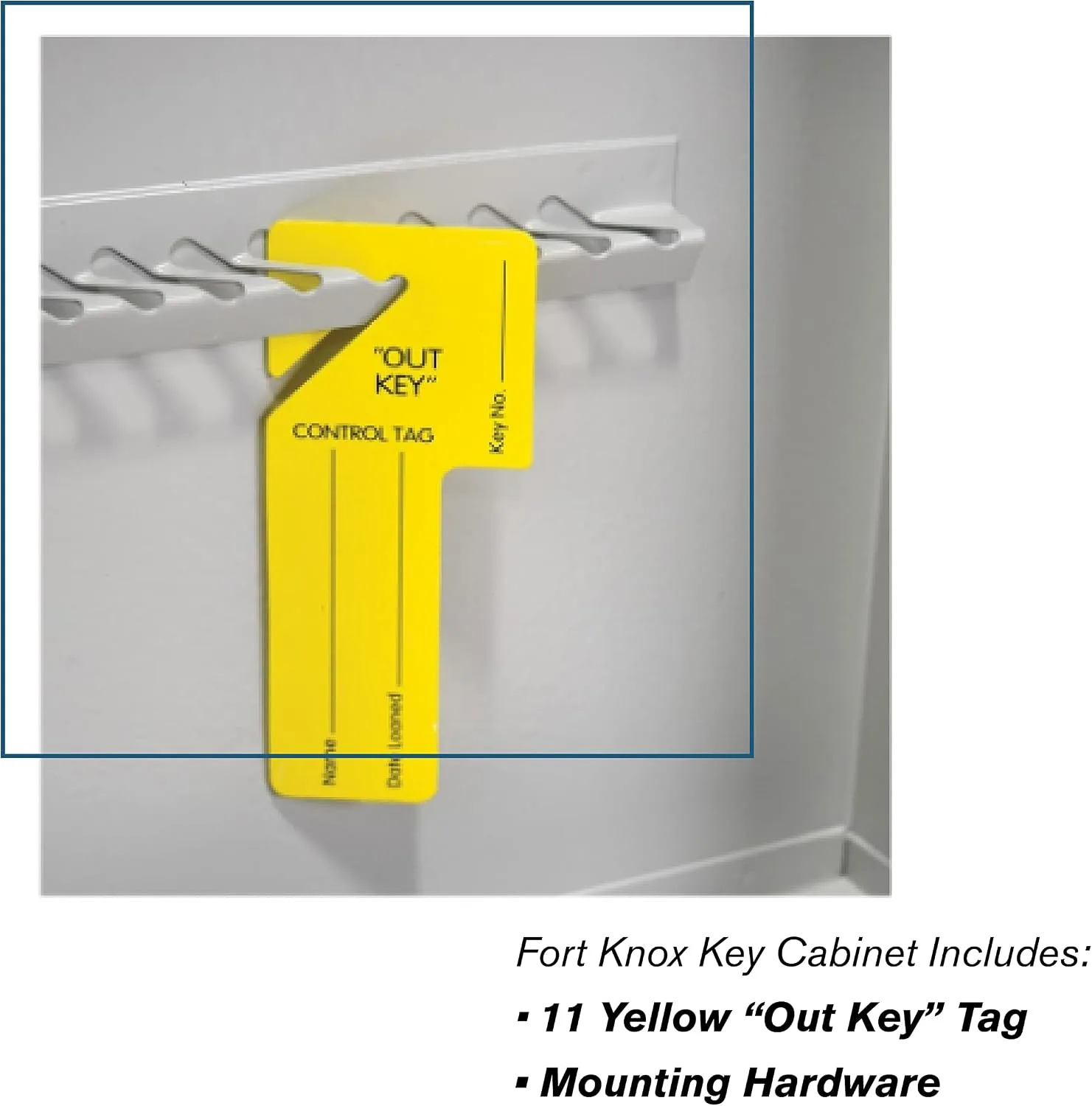 BankSupplies STEELMASTER 110 Key Cabinet Single Lock Key Box Welded Steel Scratch Resistant with Numbered Write-On Key Tags for Easy Identification 14W x 17H Inches