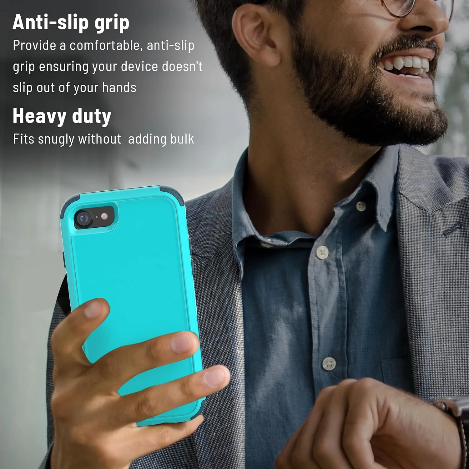 X-belmox Heavy Duty Phone Case for iPhone SE 3rd Gen with Screen Protector