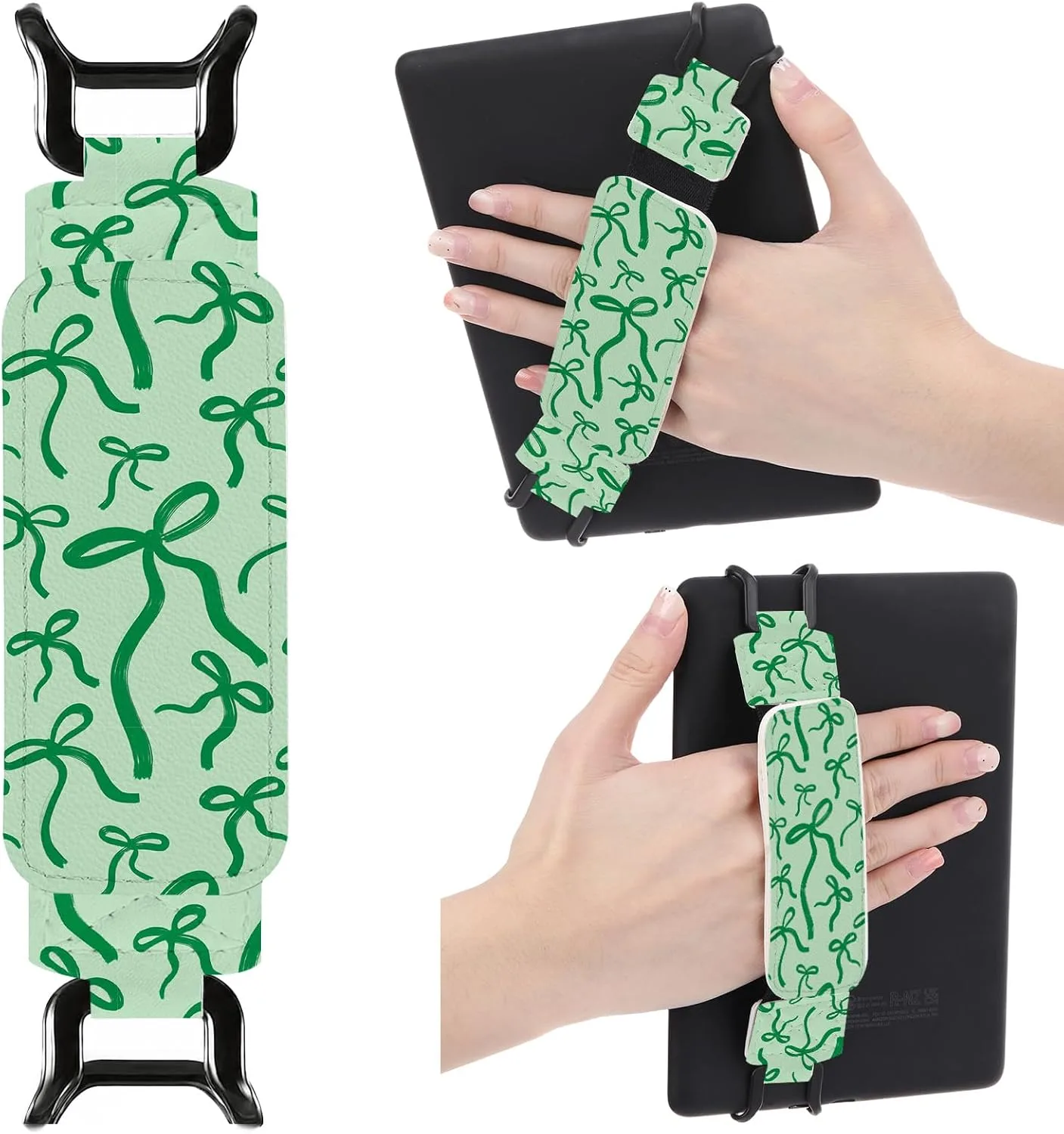 Hand Strap for Kindle, Green Bow Finger Grip