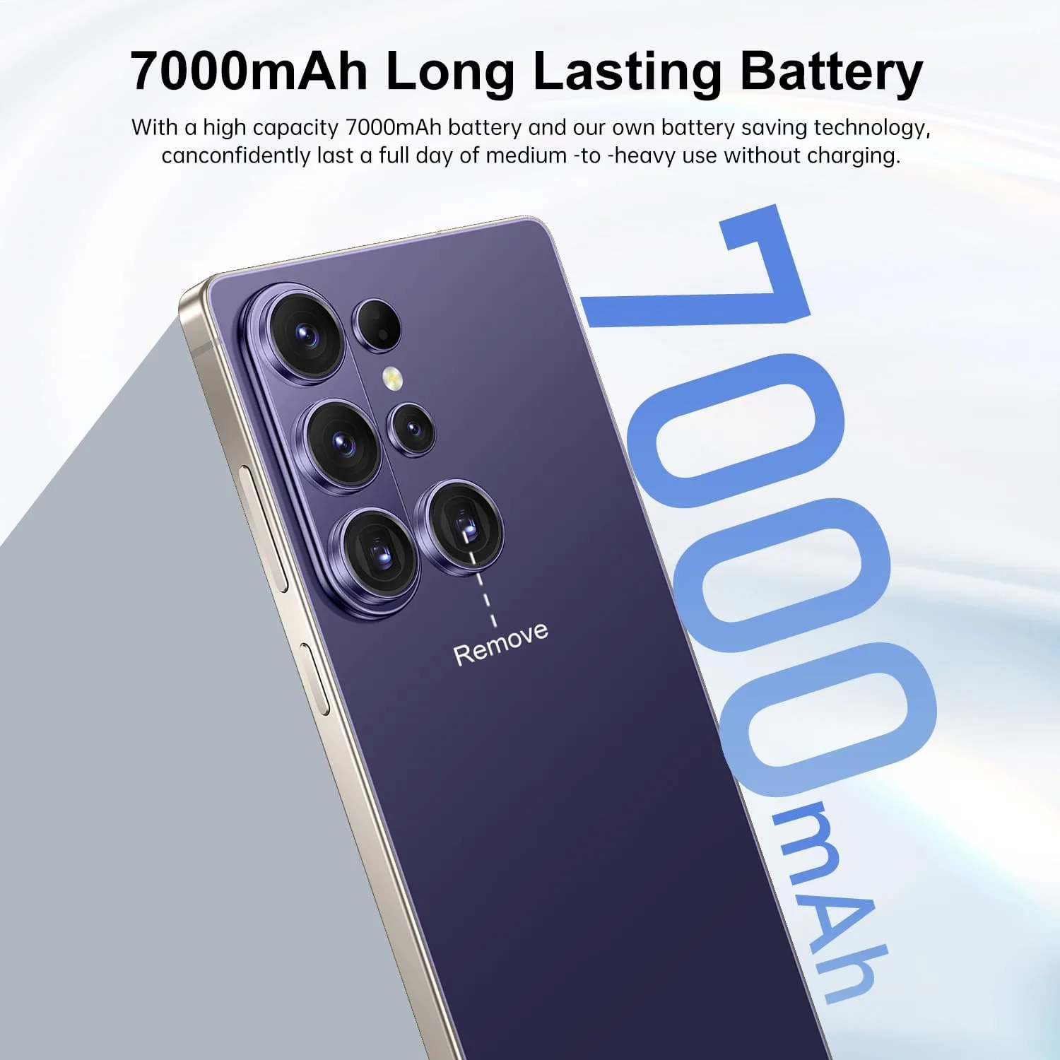 Huness S26 Ultra Unlocked Phone,Built in Pen The Phone,Cell Phone Battery 7000mAh 6.99" HD Screen,Android 15 16+512GB Smartphone,Dual SIM/5G/Face ID/Fingerprint Lock/GPS (Deep Purple)