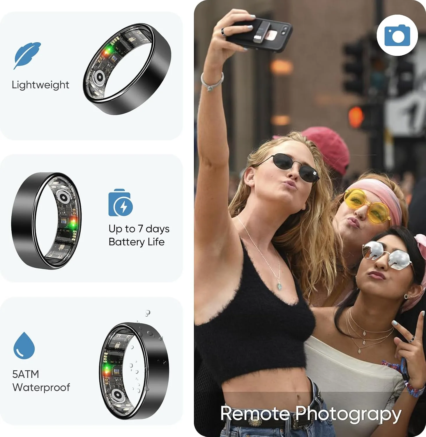 BENIO Gen2 Smart Ring for Women Men Sleep Health Fitness Tracker