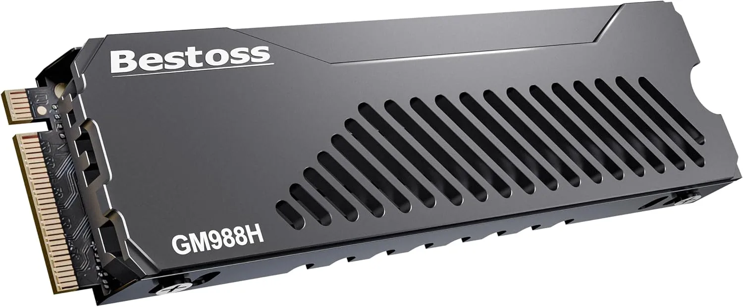Bestoss 1TB PCIe 4.0 NVMe M.2 2280 SSD with Heatsink,PS5 Storage,7350MB/s