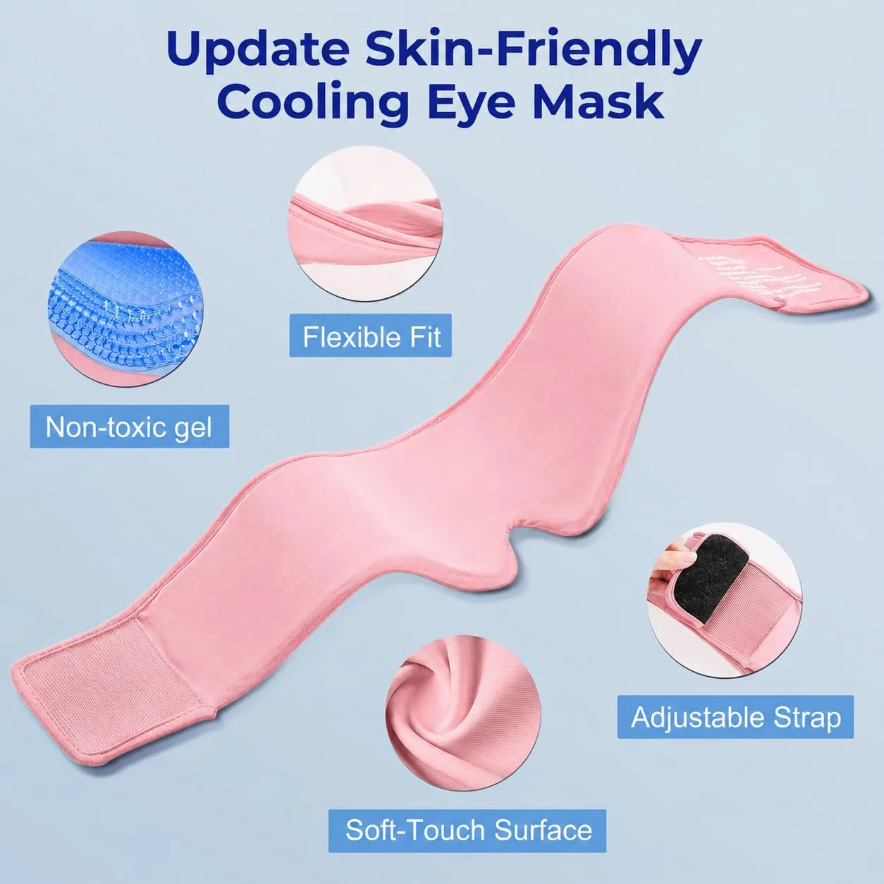 2 Pack Cooling Gel Eye Mask for Puffy Eyes, Migraine Relief, FSA Eligible