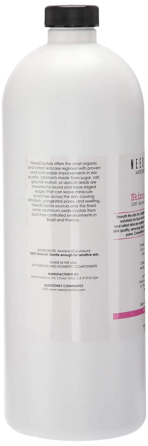 NeedCrystals Microdermabrasion Crystals for Machines, All-Natural Facial Exfoliating Treatment for Dull or Dry Skin, Wrinkles, Blemishes, Scars & More (4 lb, 100 Grit)