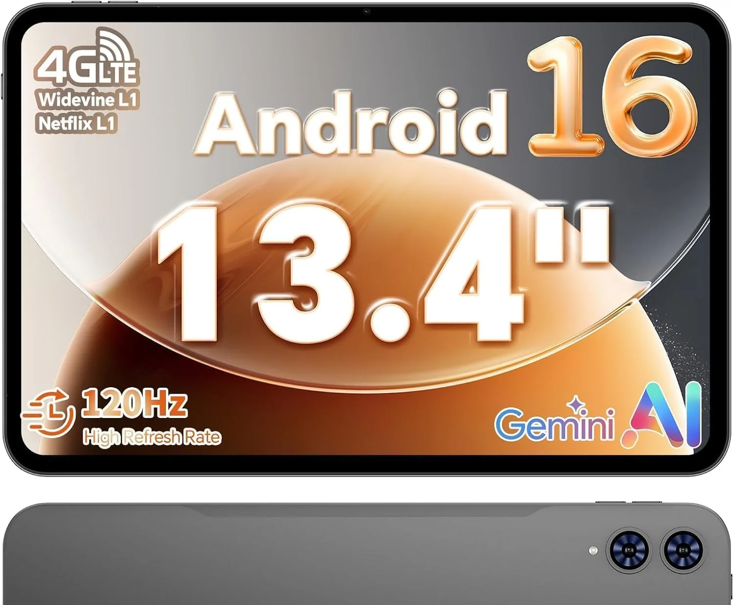 TECLAST T65 13.4" Android16 4G Tablet, 20GB+128GB 120Hz Widevine L1