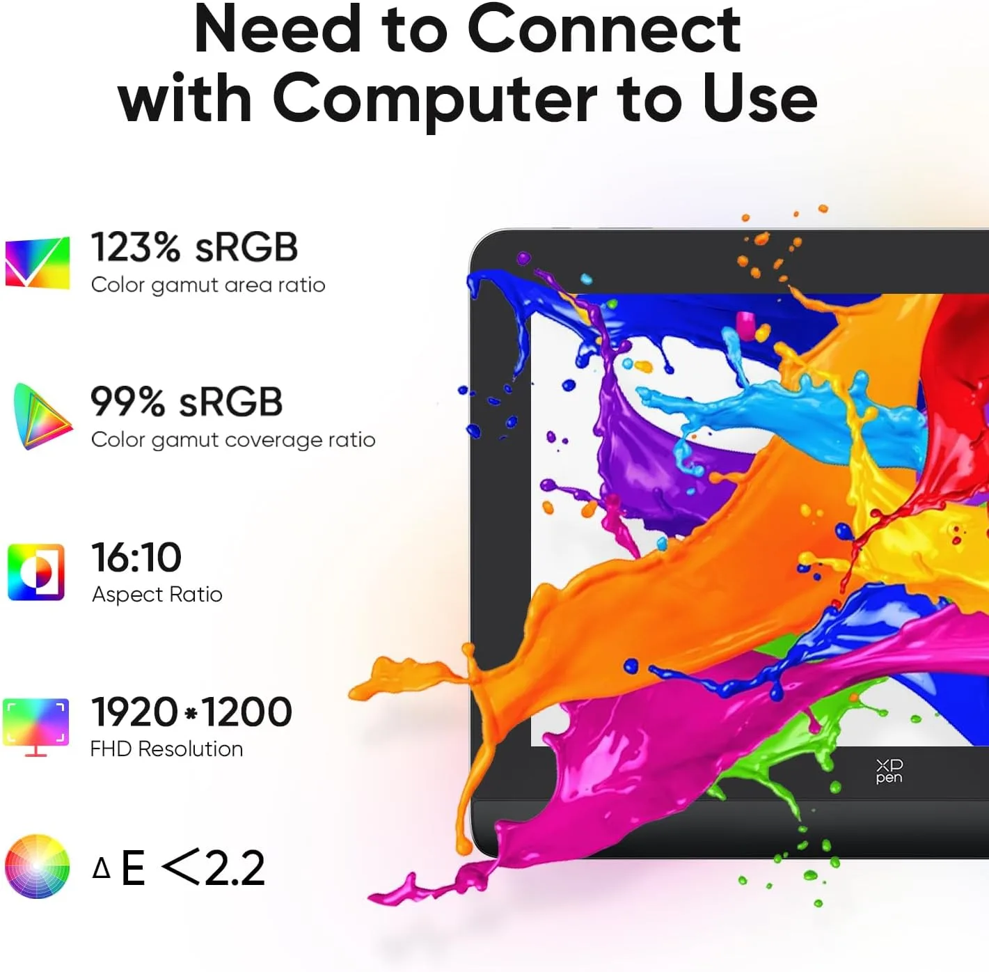 XPPen Artist Pro 14 Gen2 Drawing Tablet with Screen 14 inch Graphic Art Tablet with Full Laminated Anti-Glare Screen 16384 Pressure Levels X3 Pro Battery-Free Stylus 123% sRGB Tilt Stand Mini Keydial