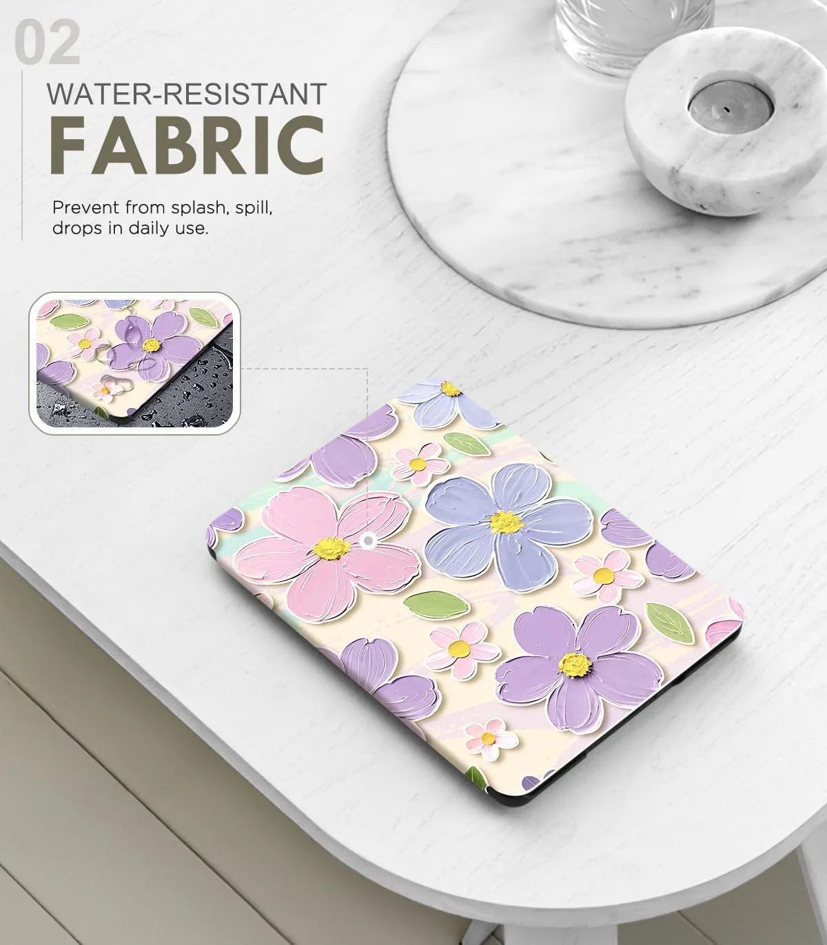 MoKo Case for 7" Kindle Paperwhite 12th Gen 2024/Colorsoft,Oil Paint Flower