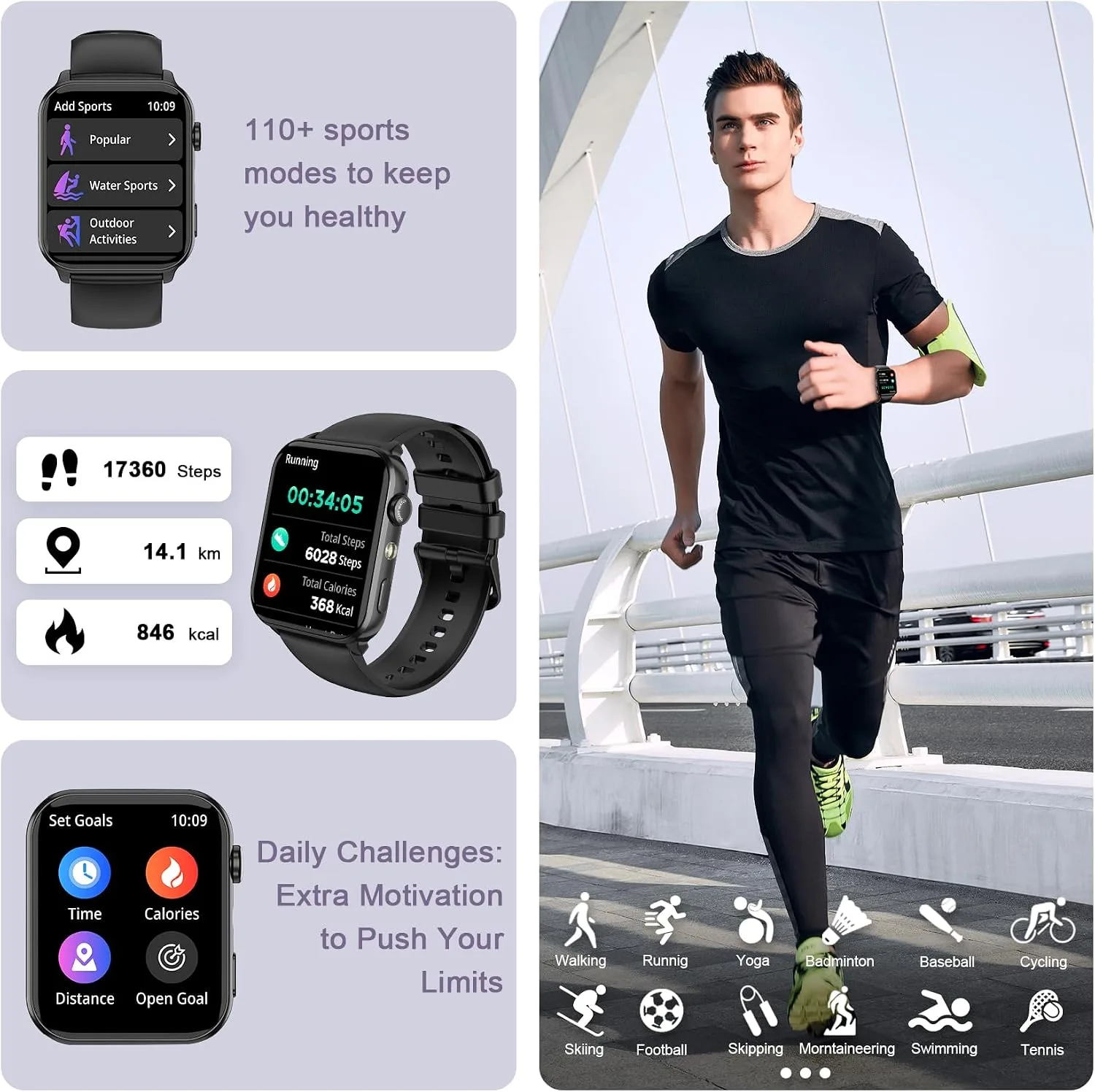 Smart Watches for Men, 1.91" AMOLED Men's Fitness Watch with 7-Day Battery