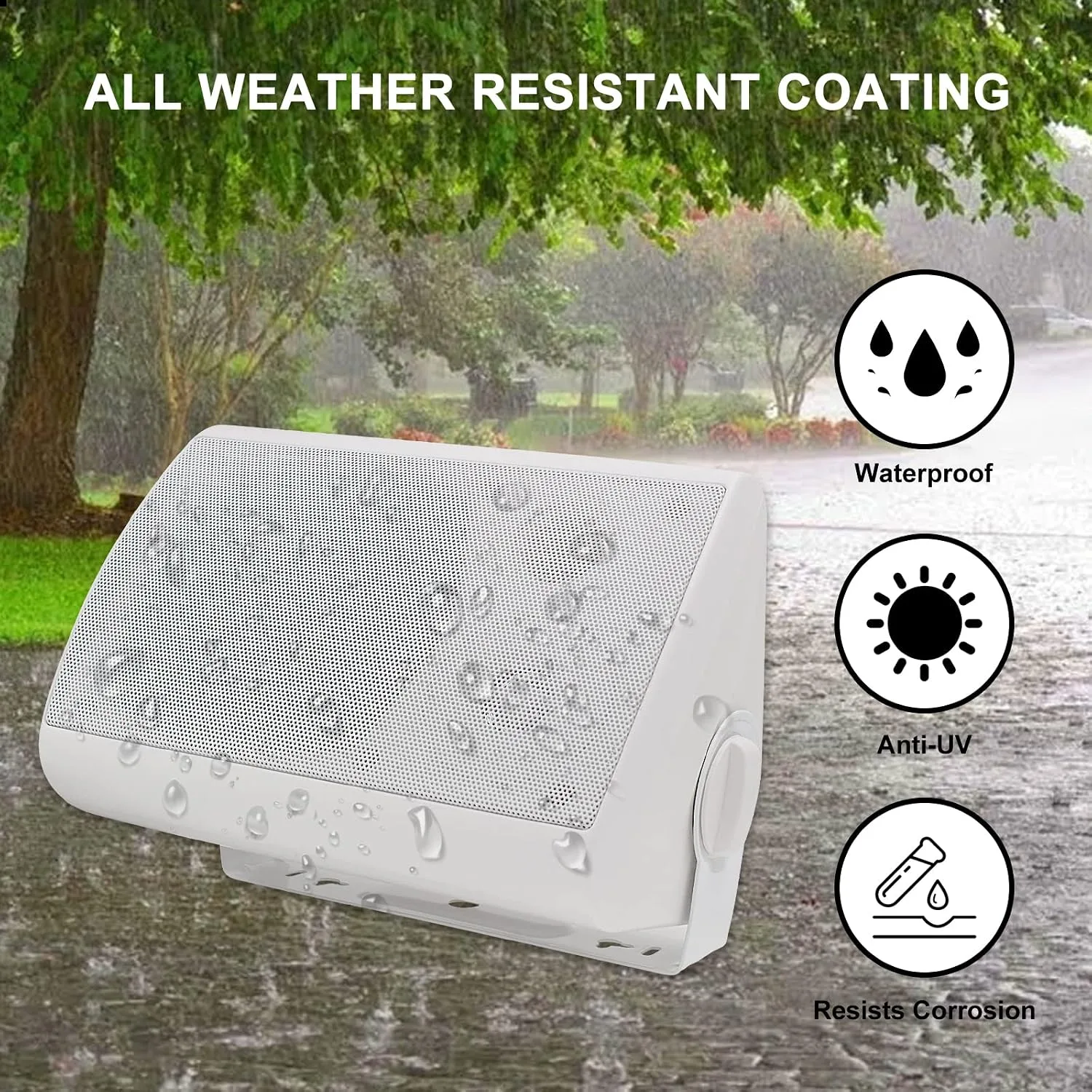 Herdio 5.25 Inches 600 Watts Passive Indoor Outdoor Speakers Wired Waterproof,Wall Mount Speakers with Loud Volume Suitable for Patio,Garden Home Theater