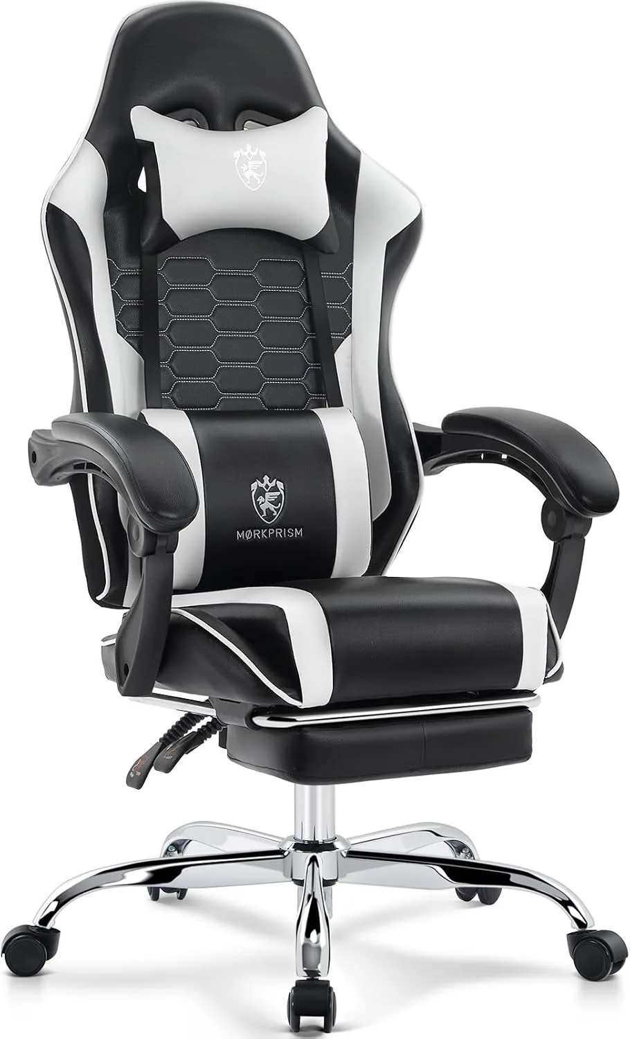 Gaming Chair,Office Chair with Massage,Gel Pad,Black White
