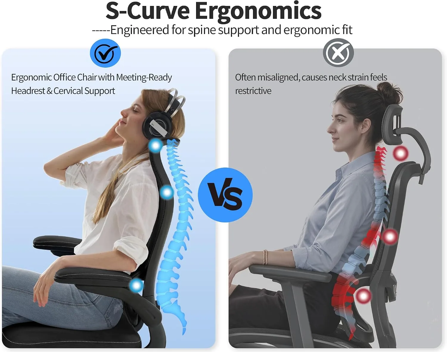 TRALT Office Chair Ergonomic Desk Chair with Lumbar Support Black Ink, 1