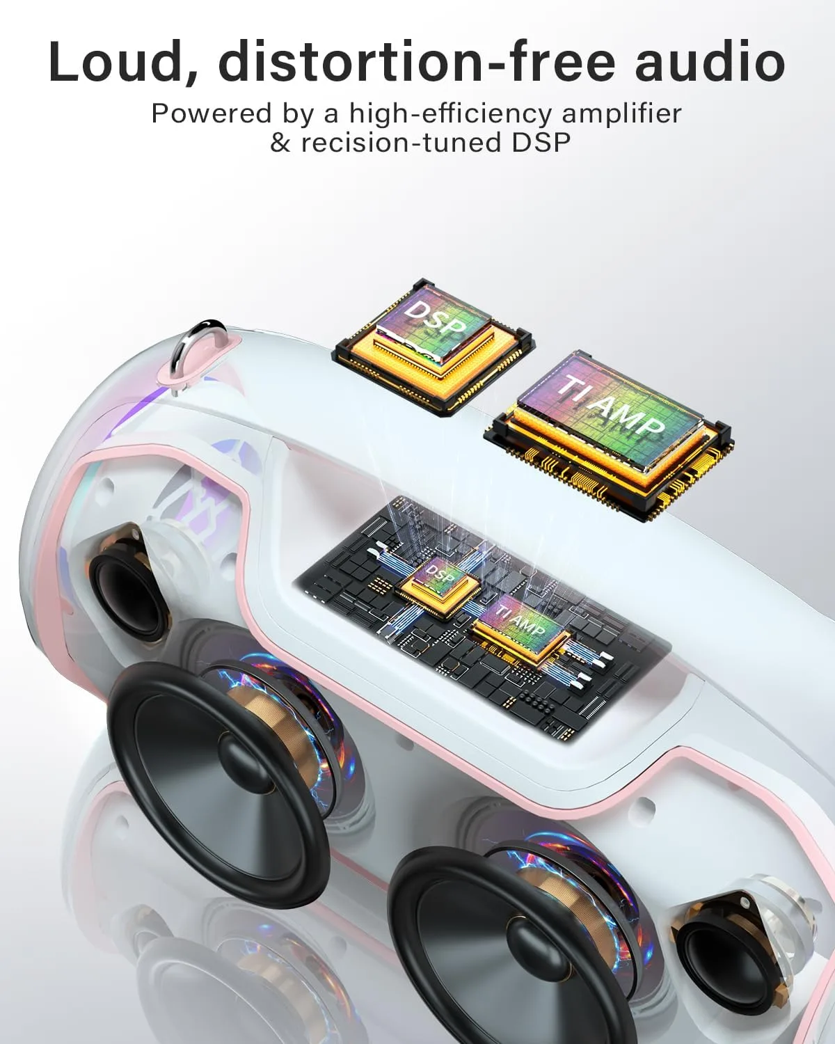Bluetooth Speaker, 200W Peak Portable Speakers Wireless w/Bass Boost