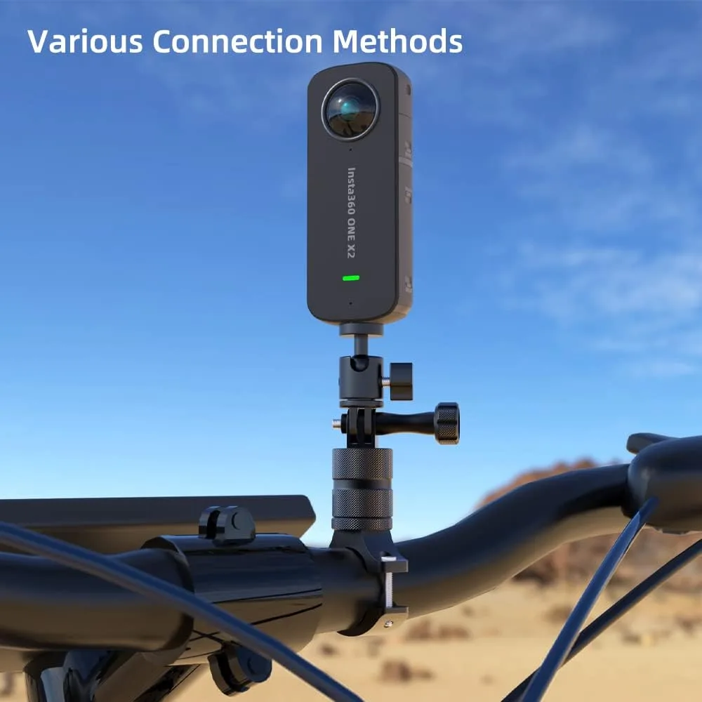 Aluminum 360 Degree Rotation Camera Mount, 1/4 Screw Adjustable Adapter Mount, Compatible with GoPro Hero 12/11/10/9/8/7, DJI, Sony, Xiaomi yi and Other Action Cameras
