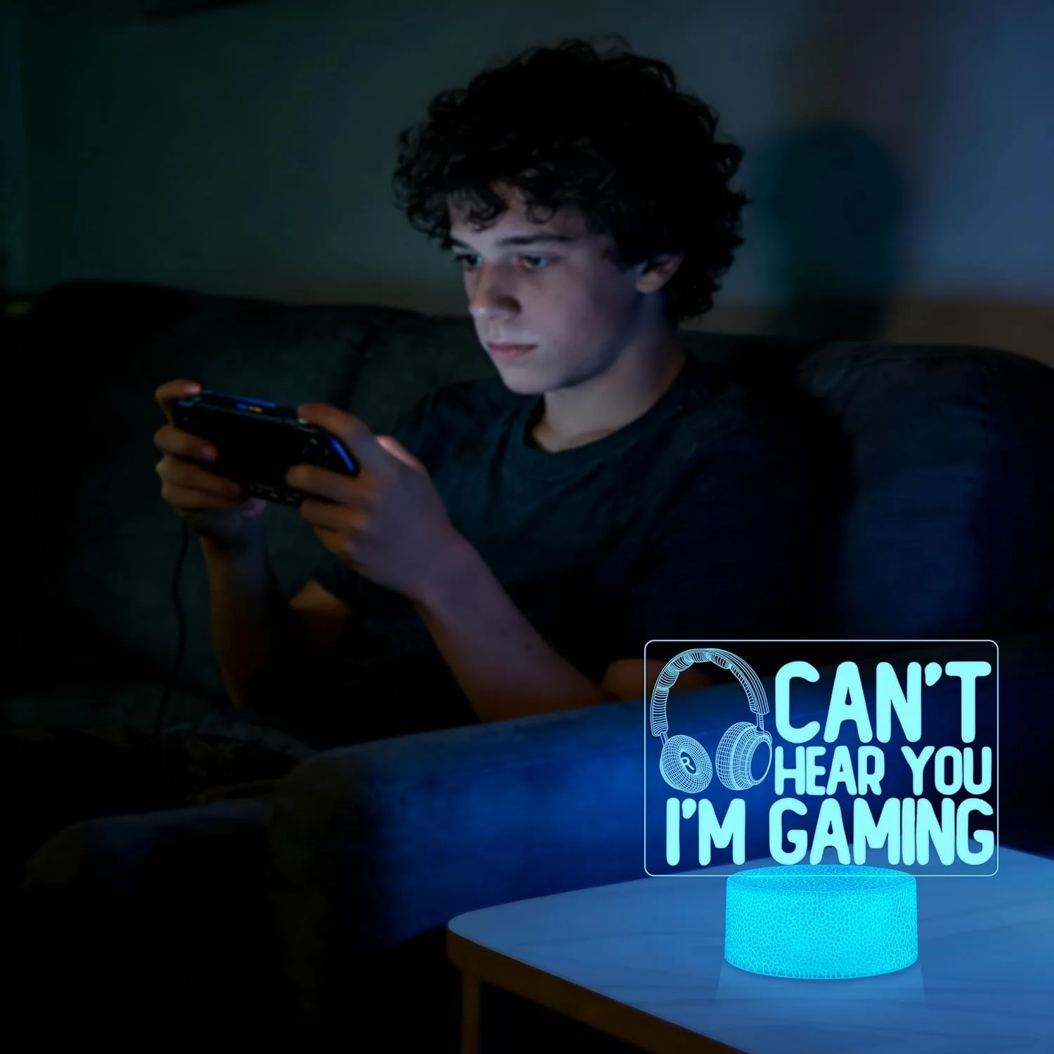Gamer Gifts for Men Dad Husband Teen Boys, 3D Illusion Gaming Lamp 16 Colors Remote 3 Patterns, Game Room Desk Decor Lights, Grad Birthday Fathers Day Presents for Gamerss