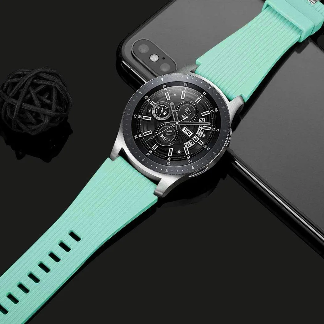 HSWAI Compatible with Samsung Galaxy Watch 46mm Bands/Gear S3 Frontier, Classic Watch Bands/Galaxy Watch 3 Bands 45mm, 22mm Soft Silicone Bands Bracelet Sports Strap for Men & Women.