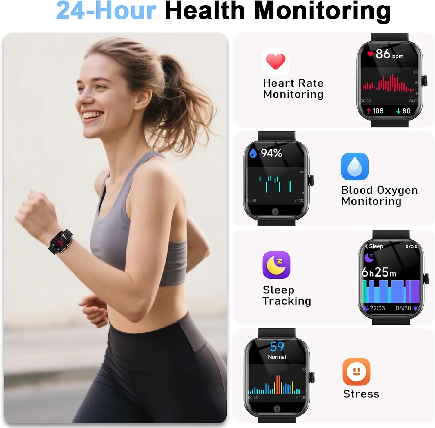 Smart Watch for Women Men, Alexa Built-in, Smartwatch for iPhone & Android Bluetooth Call, 1.91" HD Fitness Tracker with Heart Rate/SpO2/Sleep Monitor, IP68 Waterproof, Fitness Watch 100+ Sports Modes