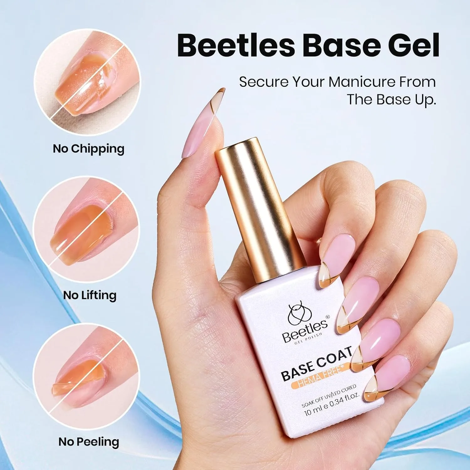 Beetles Protein Nail Prep Dehydrator and Primer with Gel Top & Base Coat Set