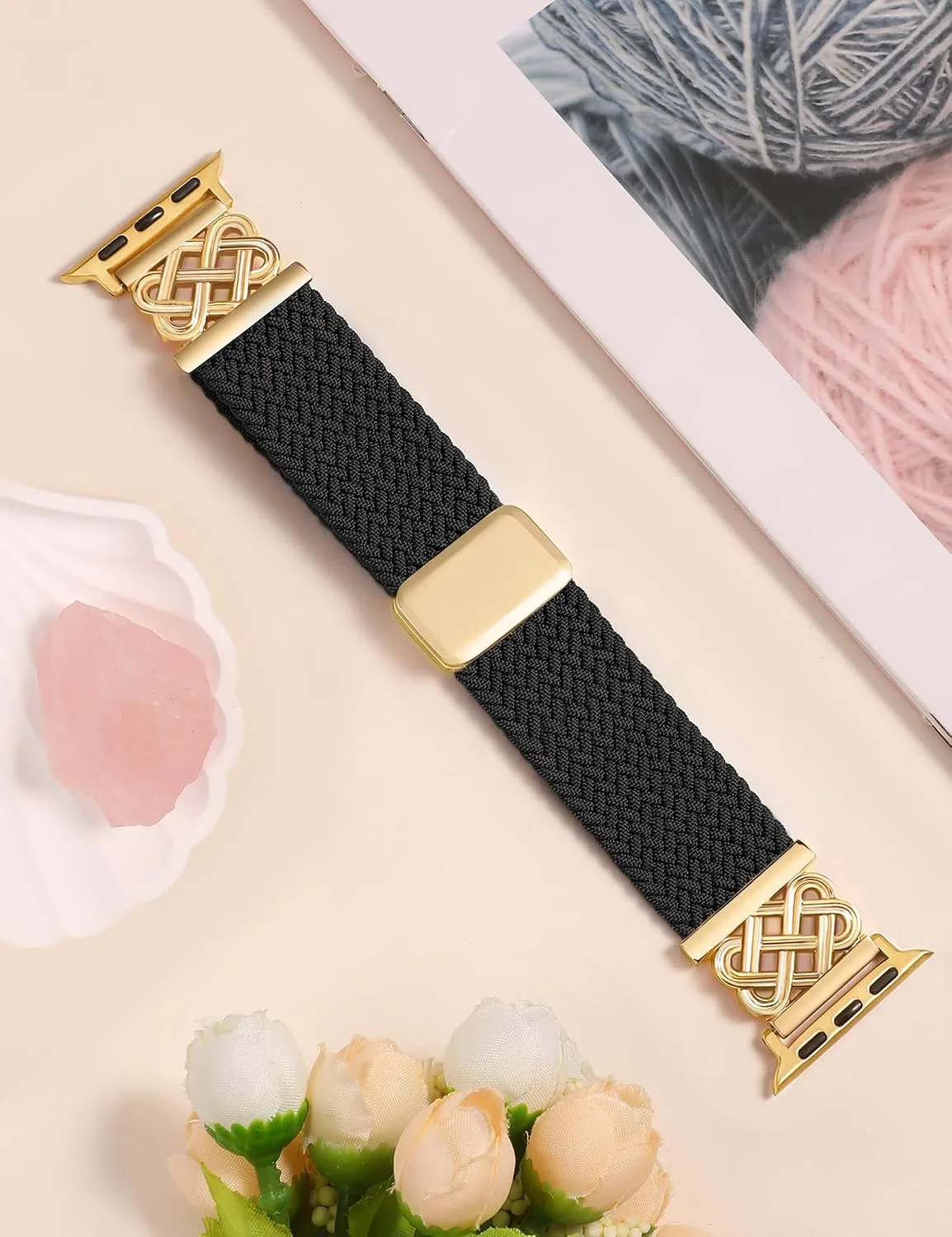 Braided Stretchy Band with Magnetic Clasp for Apple Watch Bands Women Men