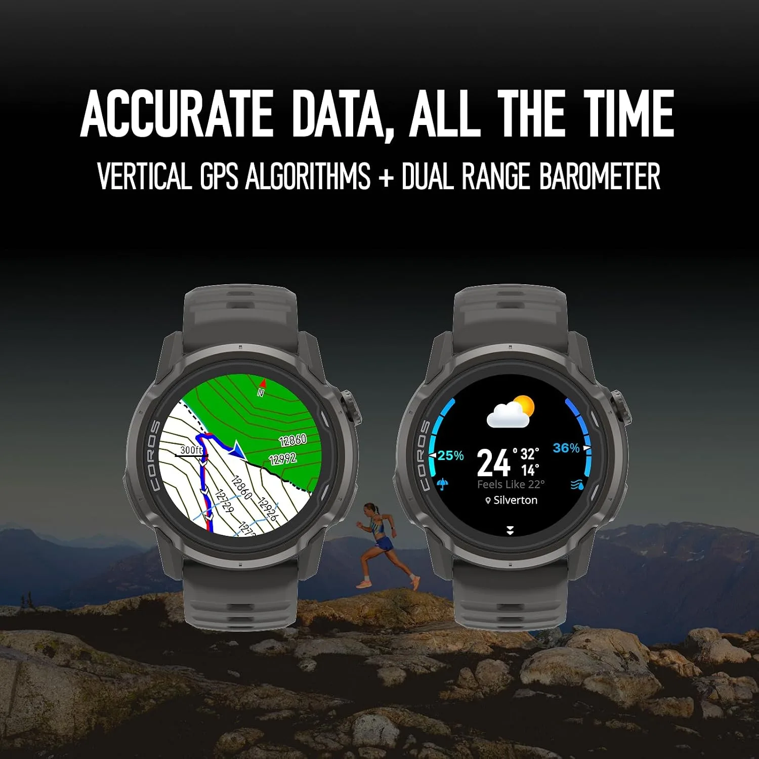 COROS APEX 4 (46mm) GPS Watch, 1.3" MIP, 41 Days Battery Life - Black