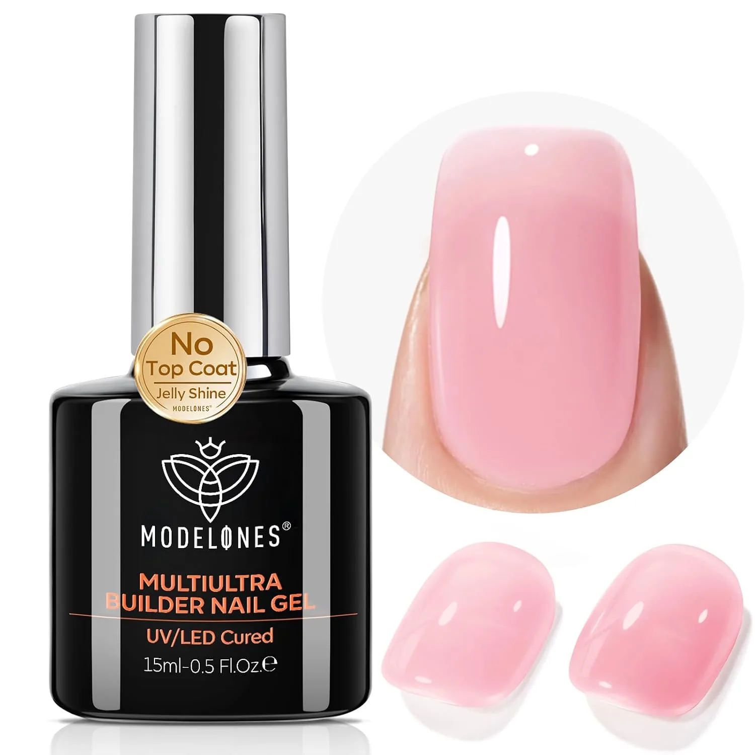 modelones Builder Nail Gel, Sheer Pink Builder No Top Coat Needed