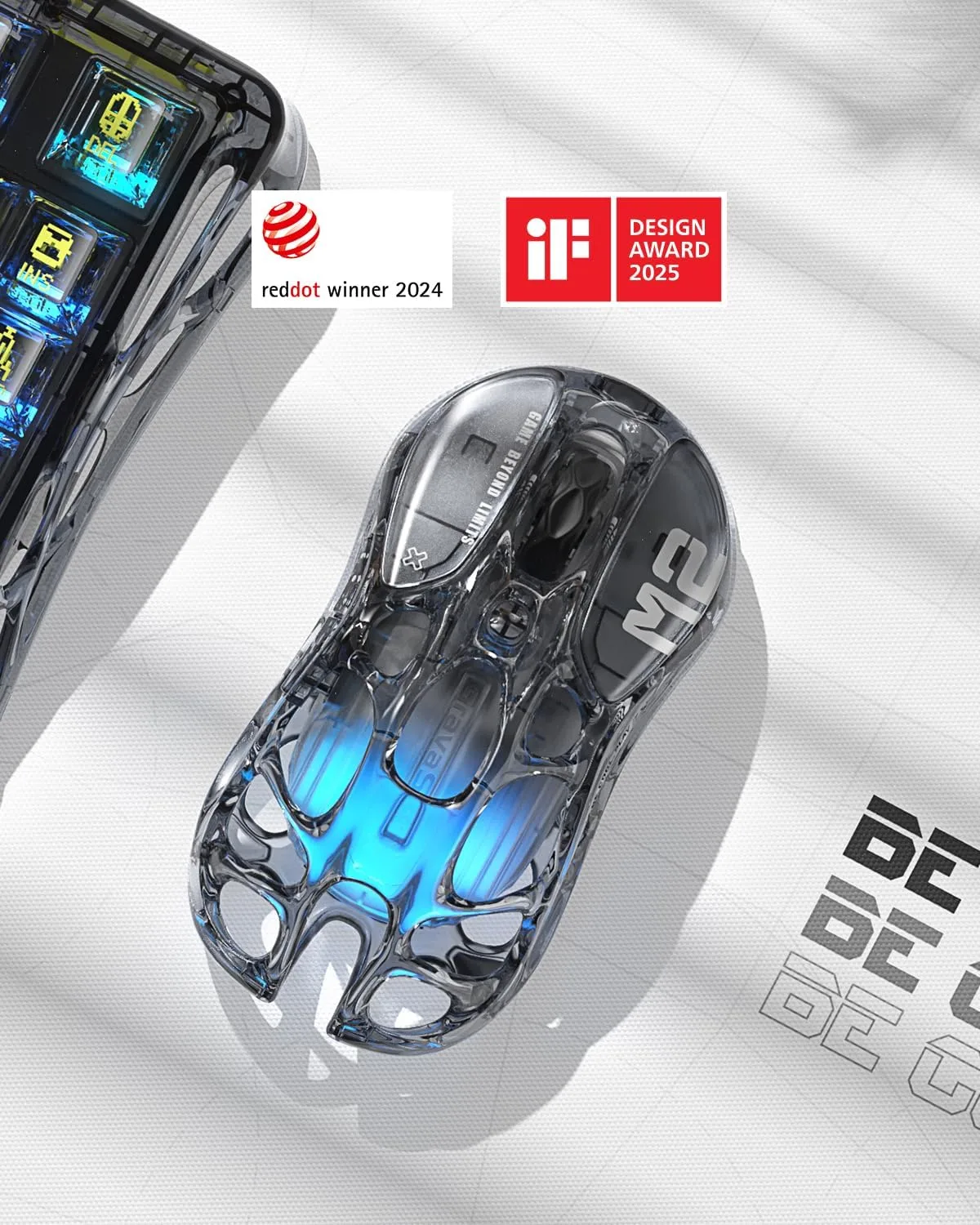 GravaStar Mercury M2 Wireless Gaming Mouse with RGB - 1k Polling Rate