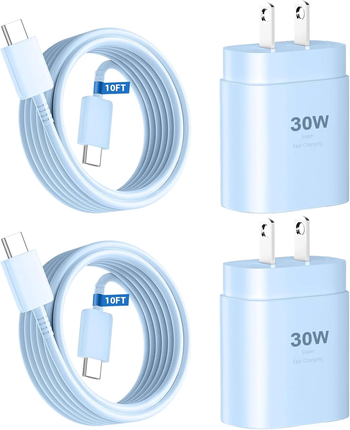 Phone 17 16 15 Charger Fast Charging,30W USB C Phone 17 16 15 Pro Max Charger Block &10FT Long Type C Cable Cord for i.Phone 17/Air/17 Pro/17 Pro Max/16/16 Plus/16 Pro/16 Pro Max/15/15 Pro Max,Blue