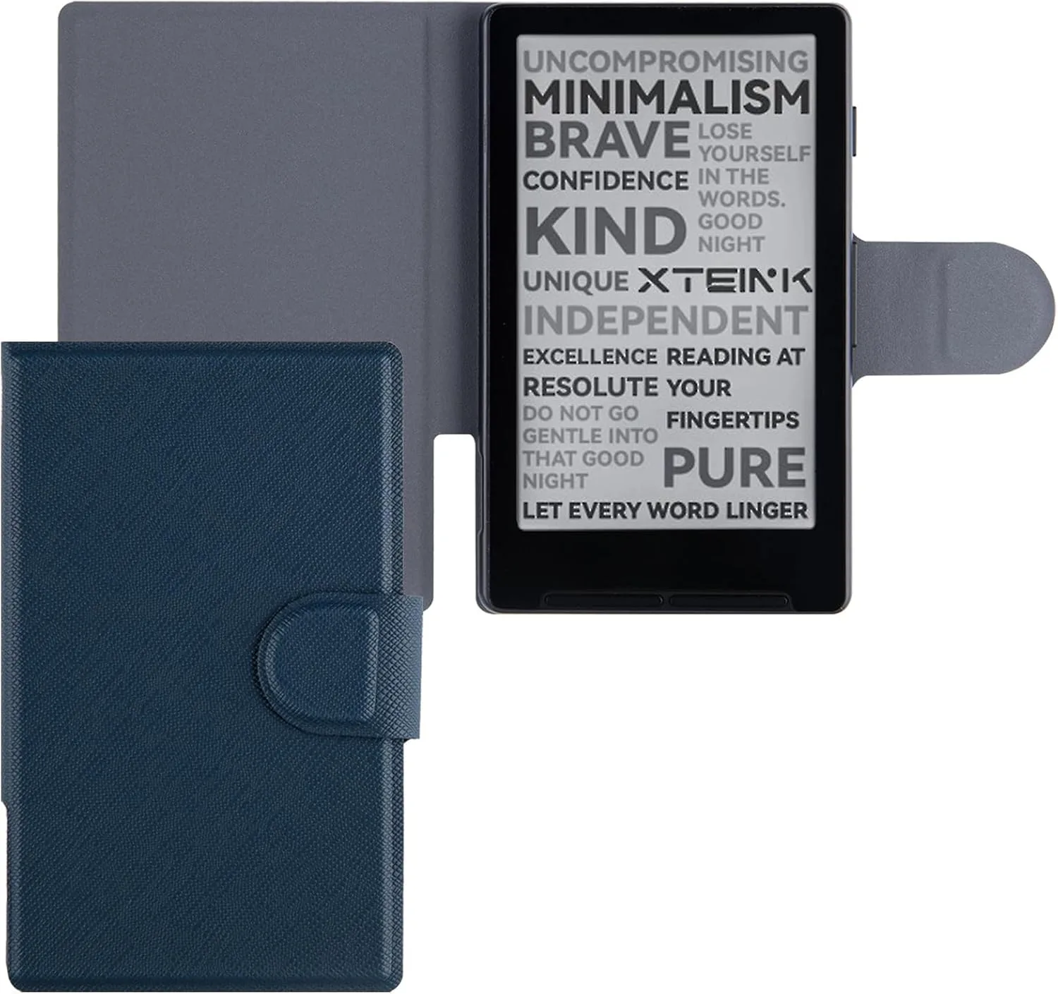 Magnetic Case for Xteink X4,PU Leather Slim Cover, Dark Blue