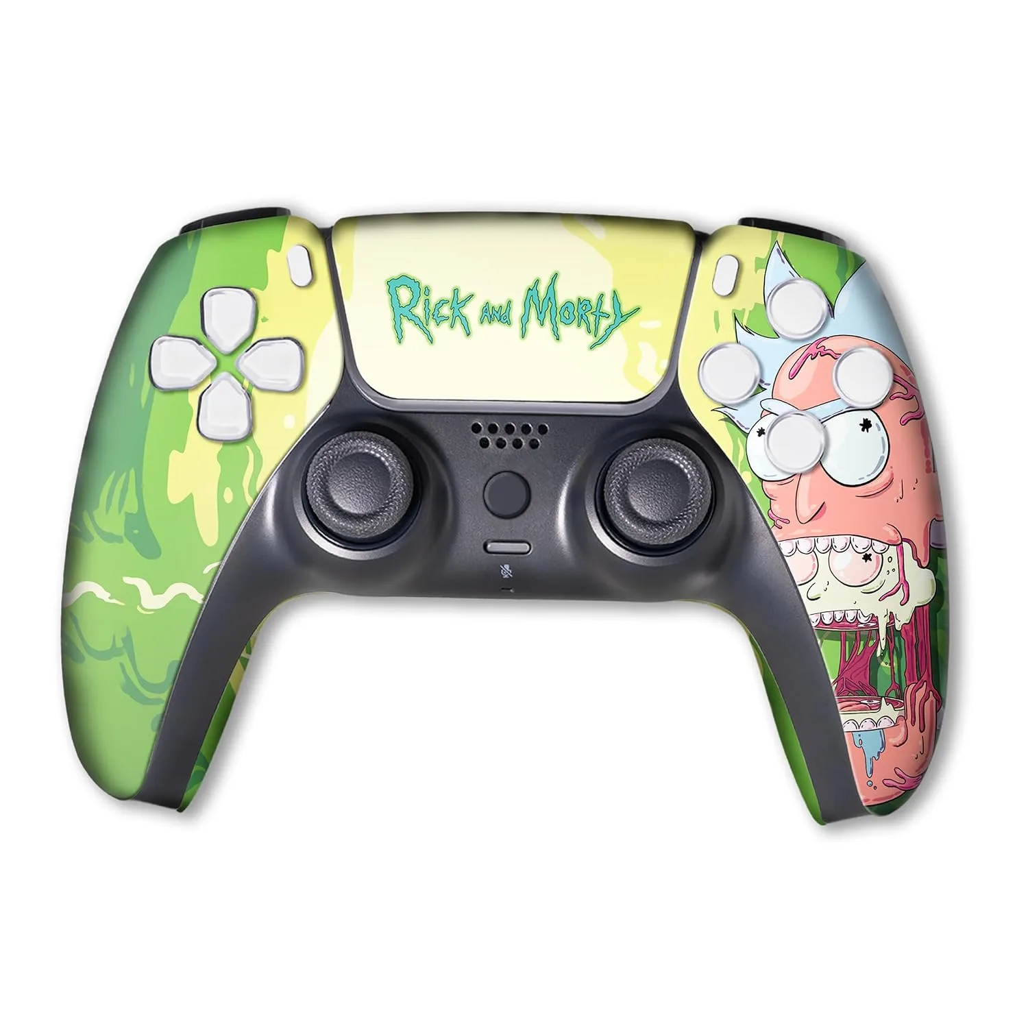 Riccky Mortty Custom PS-5 Controller Wireless compatible with Play-Station 5 Console by BCB Controllers | Proudly Customized in USA with Permanent HYDRO-DIP Printing (NOT JUST A SKIN)