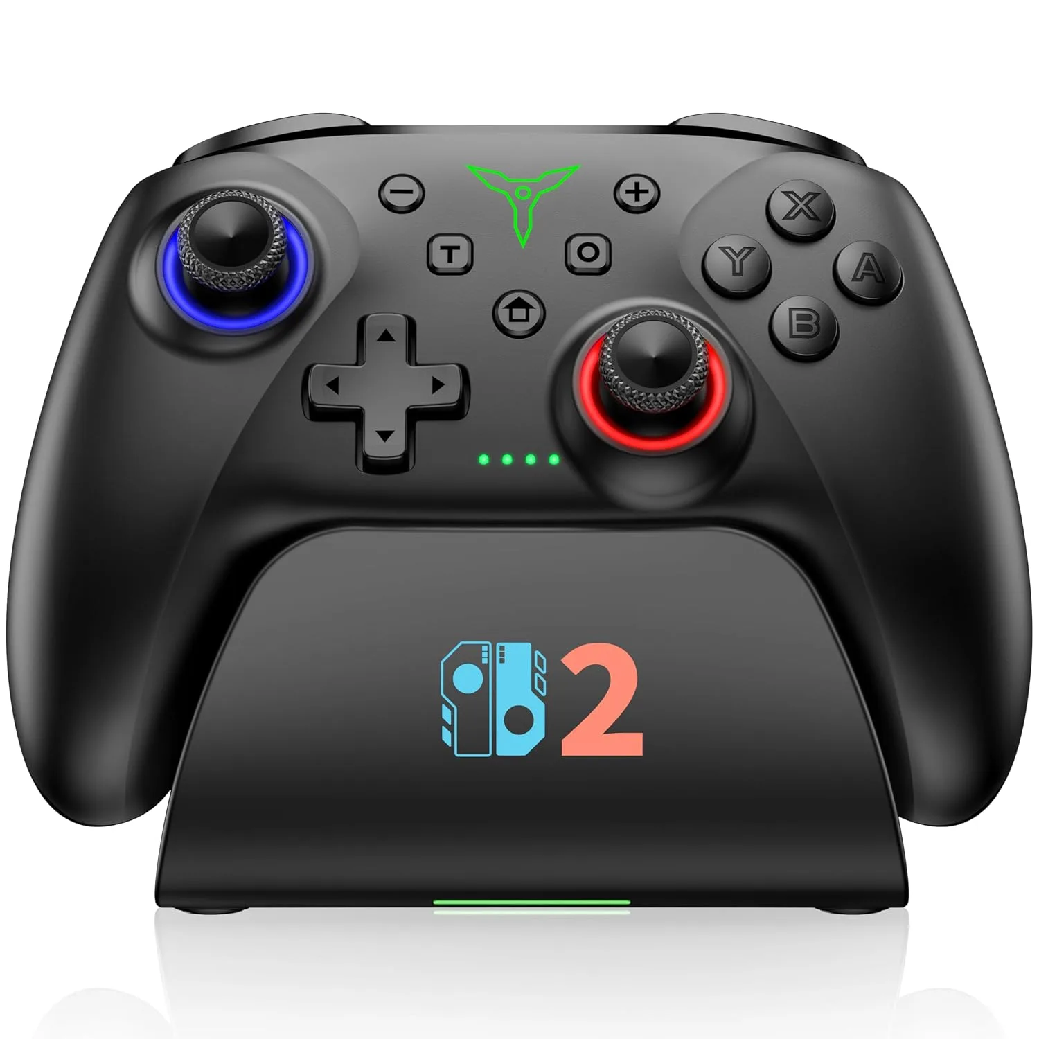 Switch 2 Pro Controller, 1000mAh Battery, Wireless Bluetooth Controller with Hall Effect Joysticks & Triggers, for Switch2/Switch/Switch OLED/Switch Lite, with 7 Light Modes/Paddle/Turbo/Motion/Charging Dock