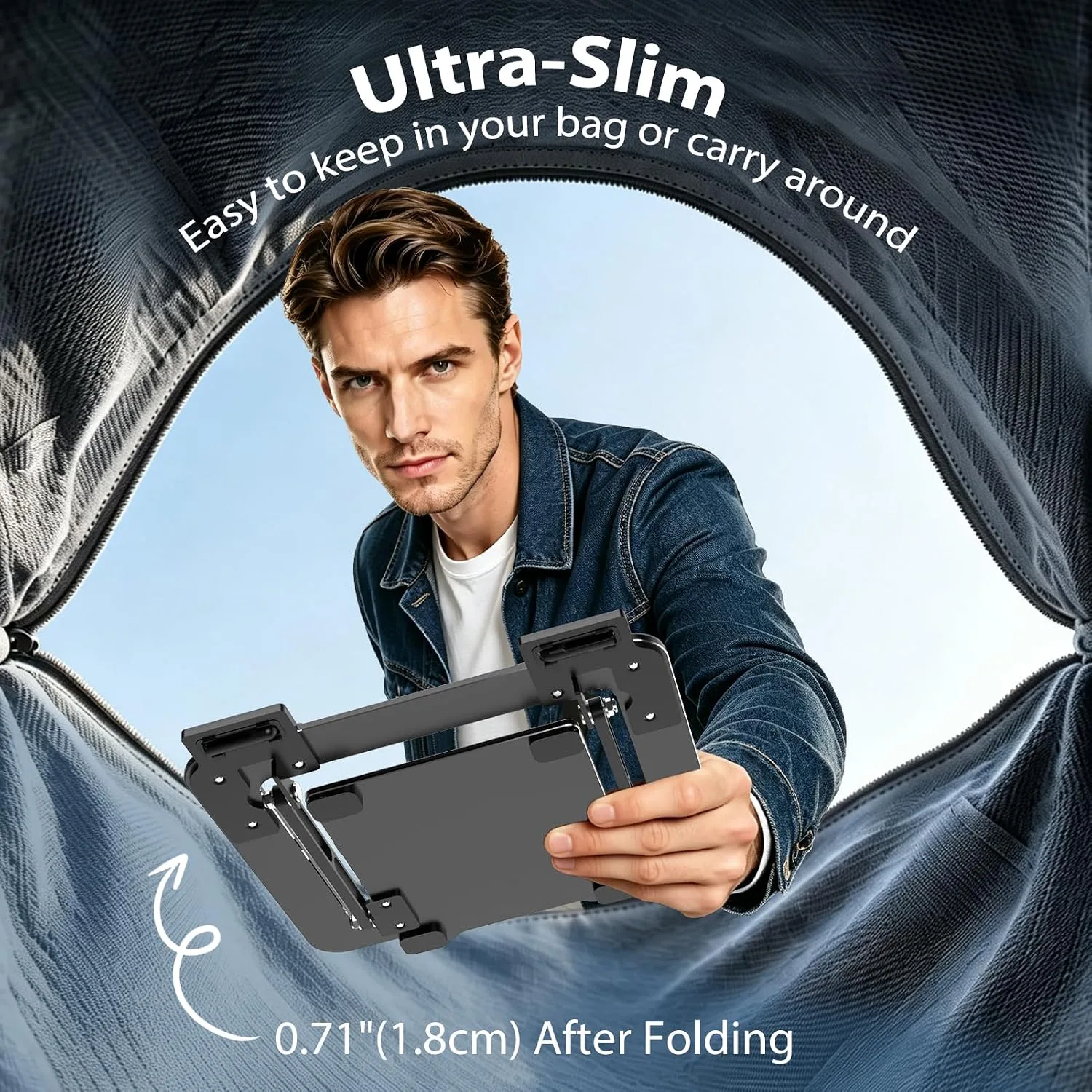 Ultra-Thin Laptop Stand for Desk, Adjustable Laptop Riser