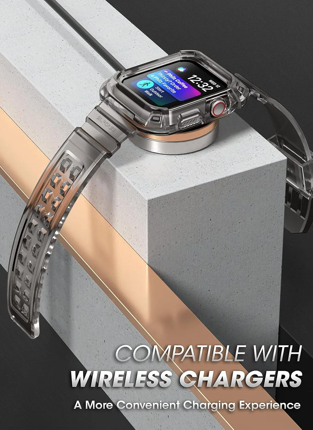 SUPCASE for Apple Watch 9/8/7/6/5/4/SE Case with Band 44mm/45mm FrostBlack