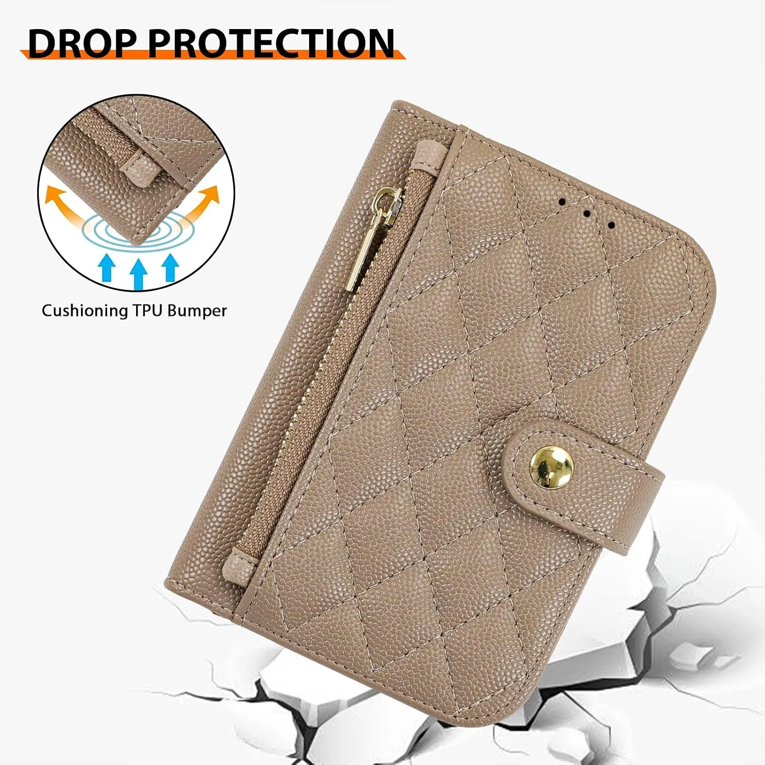 Wallet Phone Case Crafted for iPhone Duo Peach Color