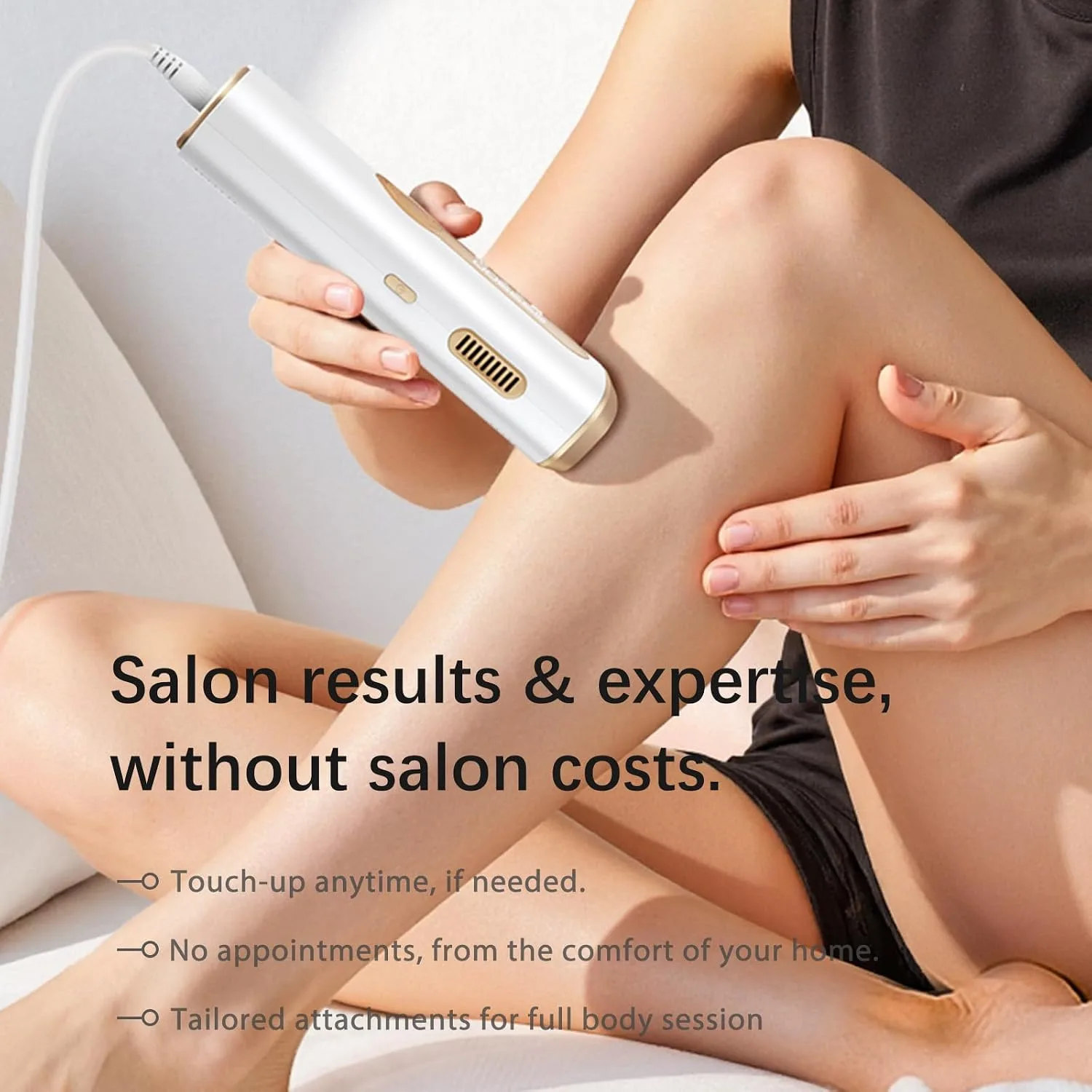 AMOTAOS IPL Laser Hair Removal, 19J, 45°F Cooling, Women & Men, Off-White