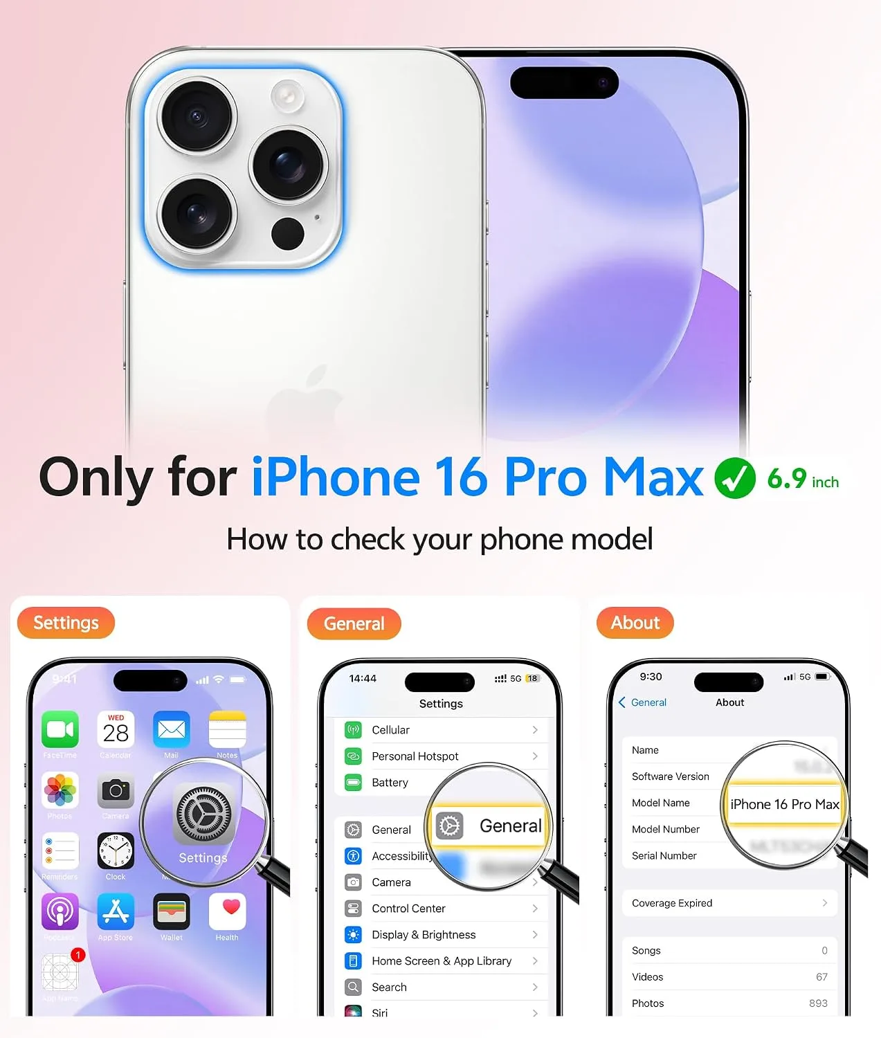 FNTCASE for iPhone 16 Pro Max Case, Fit for Magsafe, Light Purple