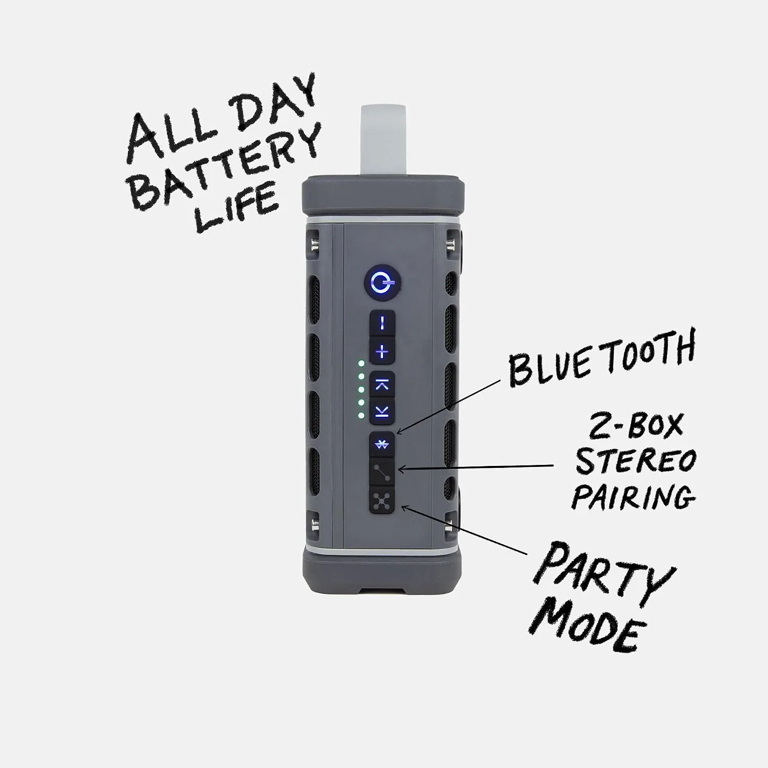 Turtlebox Ranger Bluetooth Speaker. Ultra-Portable, Waterproof, Gray