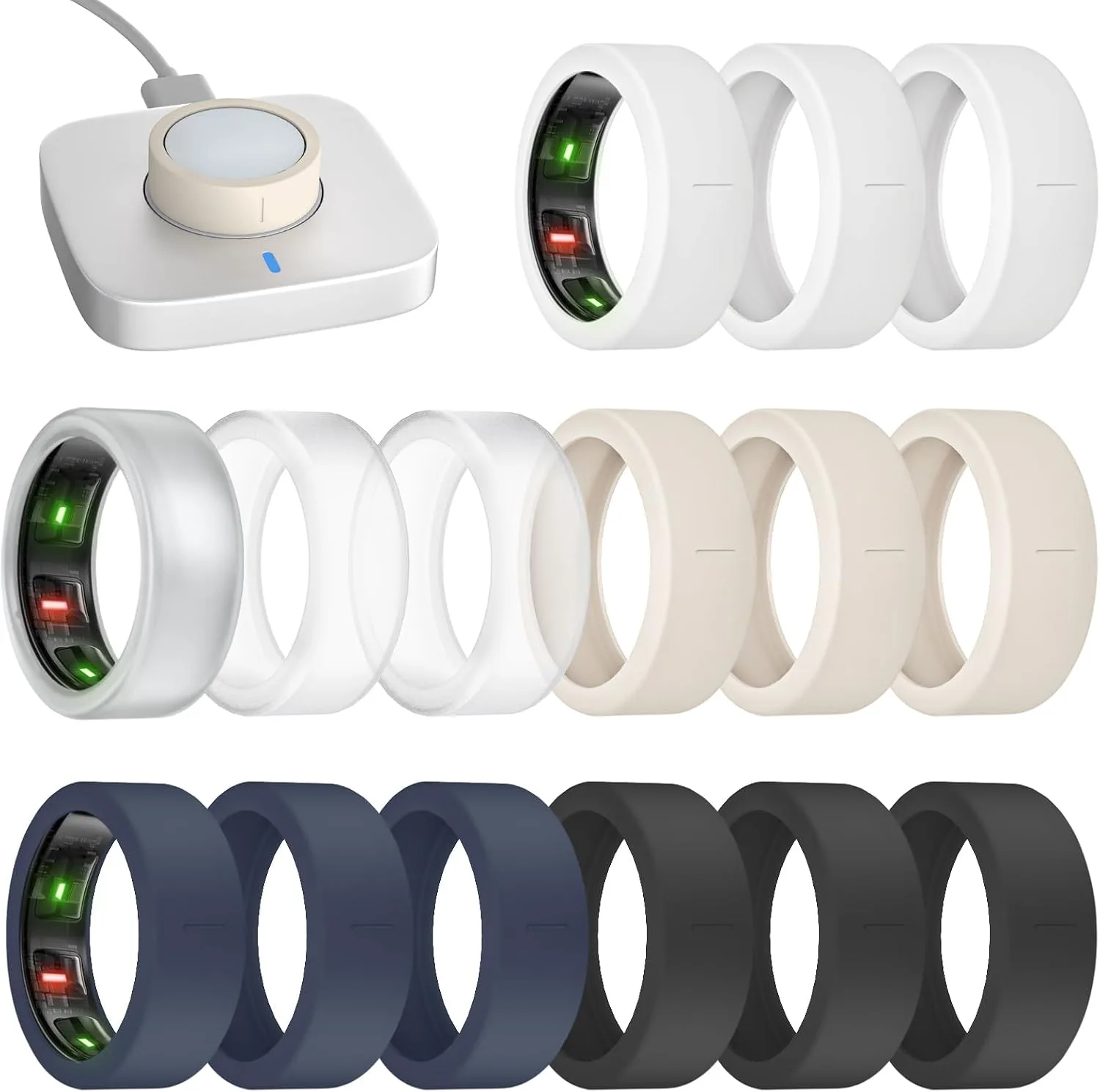 15 Pack Ring Covers Compatible with Oura Ring Gen 4/4 Ceramic/Gen 3