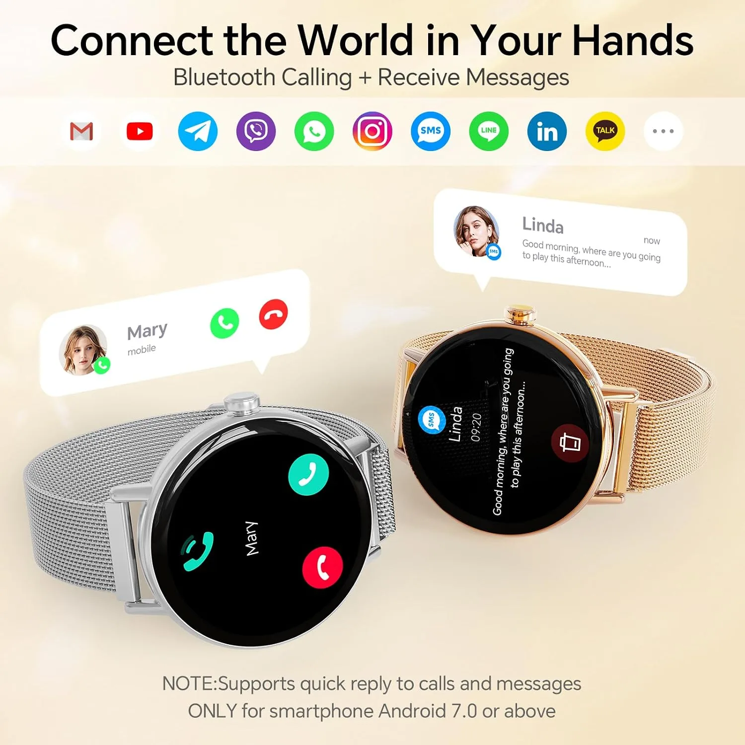 Yoever Smart Watch for Men Women,1.57" Touchscreen,Round Fitness Trackers