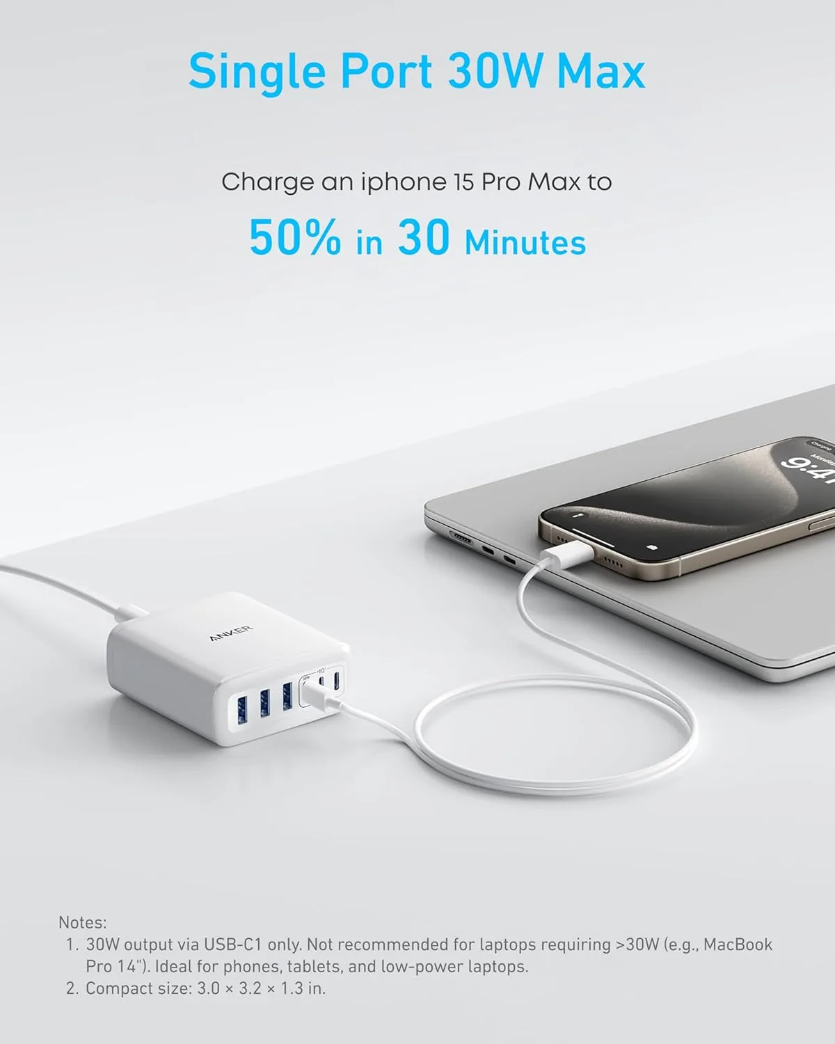 Anker Desktop Charger, Fast Charging USB C Charger with 112W Max 6-Port