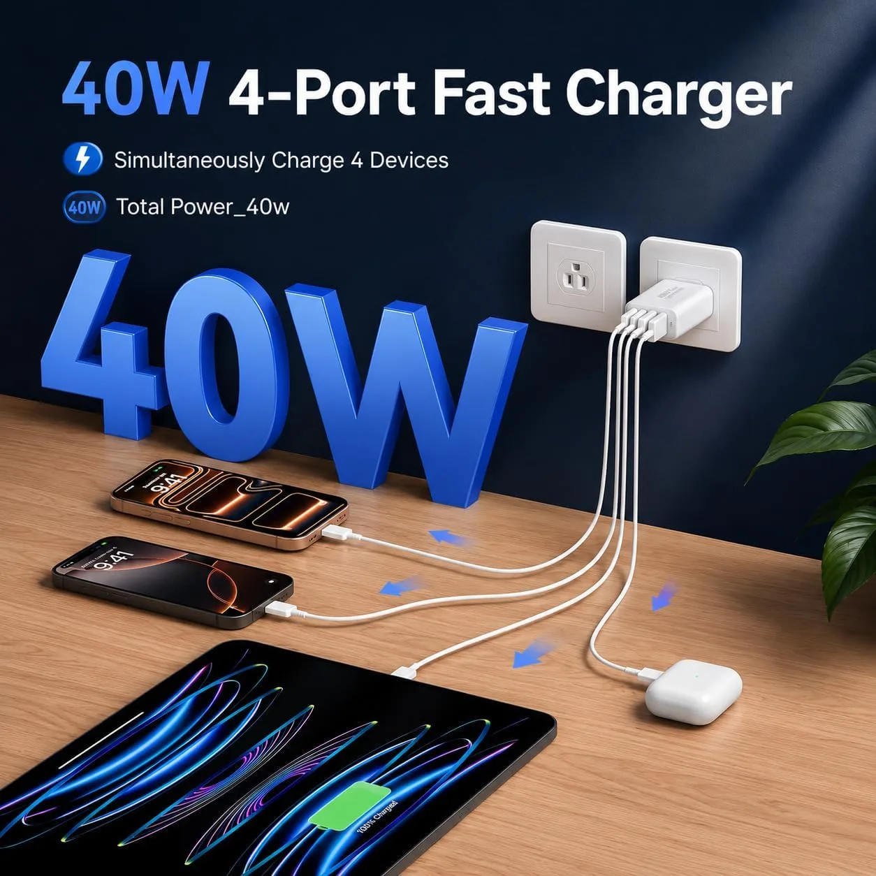 USB C Charger Block 40W USB Type C iPhone 18 Pro Charger Fast Charging Plug