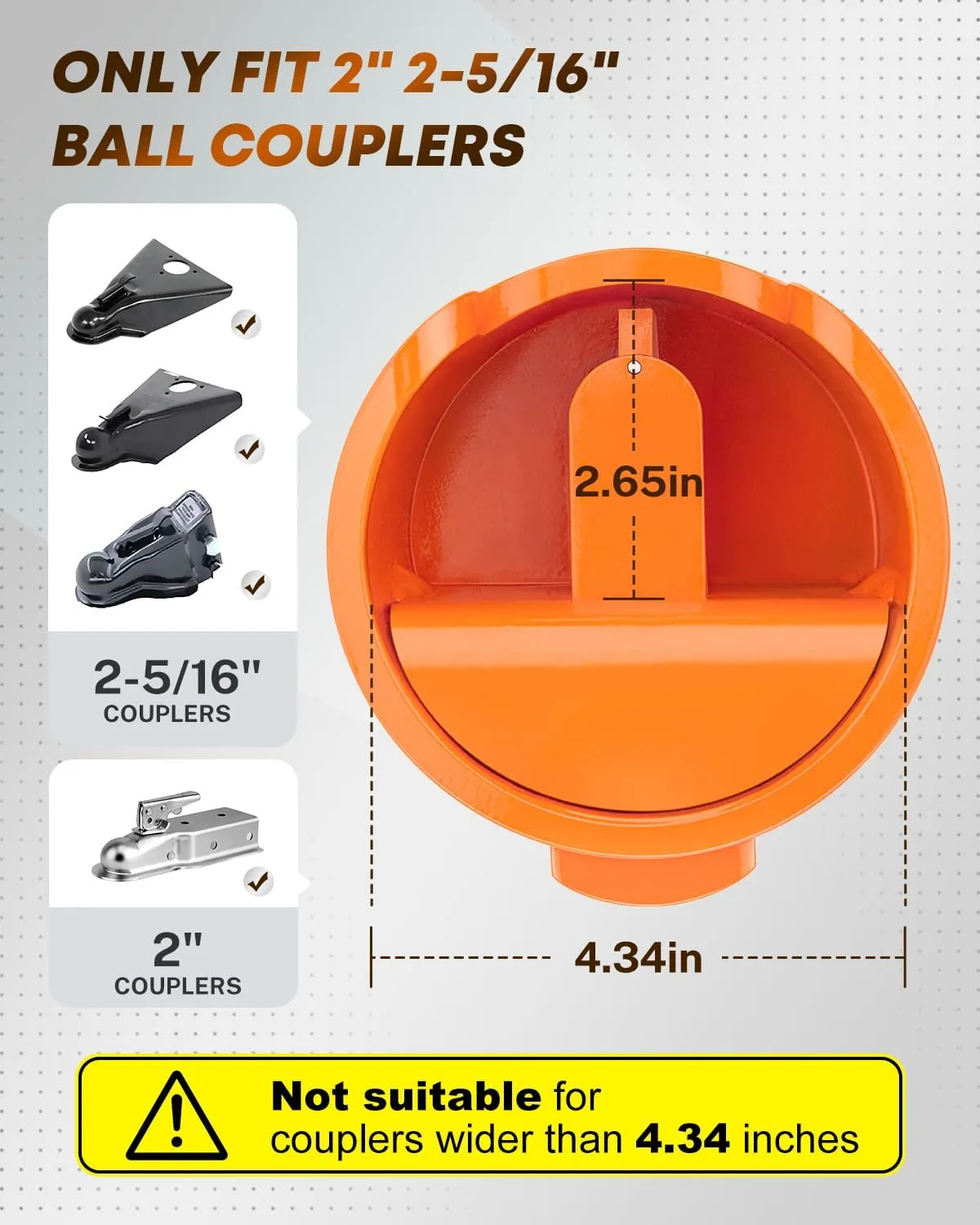 Kohree Trailer Coupler Lock for 2-5/16", 2", Anti Theft Tongue Lock