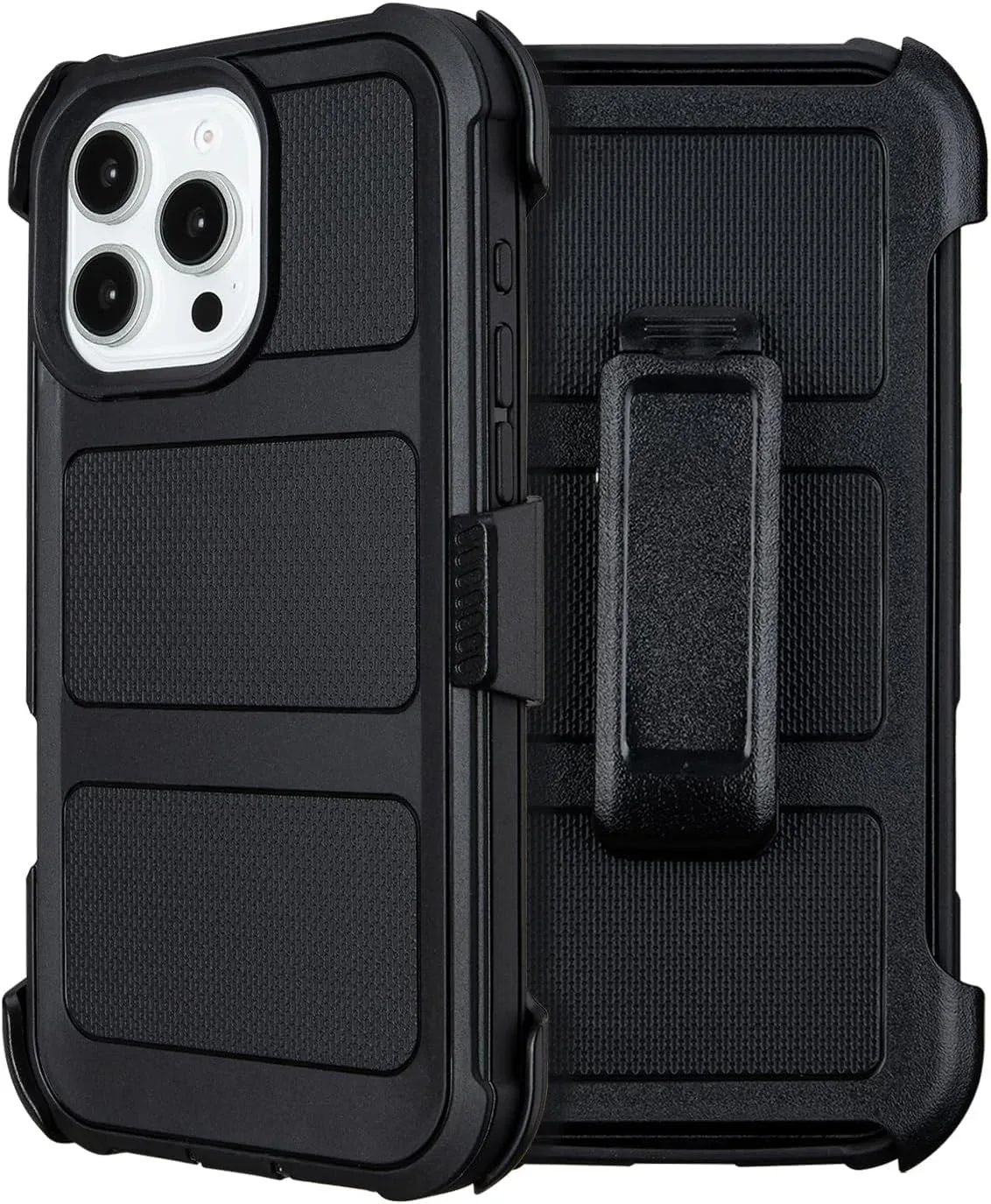 for Case iPhone 16 Pro Max Case with Belt Clip Holster Heavy Duty Black