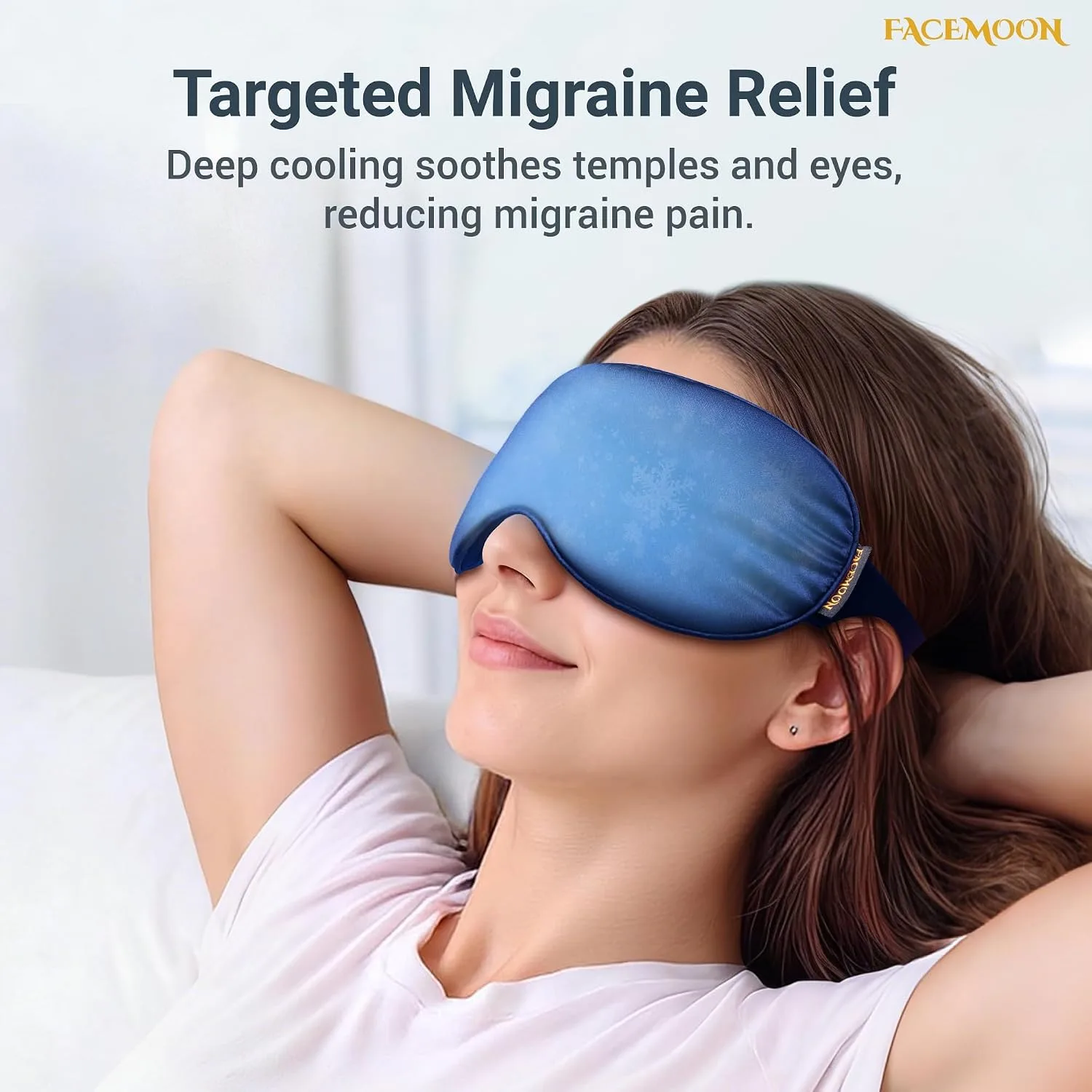 Cold Eye Mask - Cooling Eye Mask for Puffy Eyes, Cold Compress for Dark Circles, Tired Eyes, Headache, Migraines Relief - Reusable Gel Ice Pack, Weighted Sleep Mask((Black,Blue)
