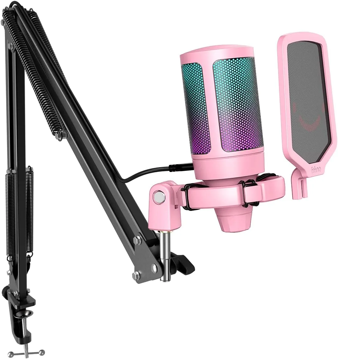 FIFINE A6T Pink Gaming USB Condenser Microphone Kit for Podcast Streaming