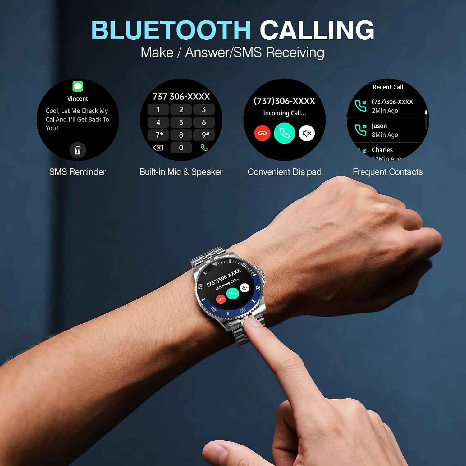 GPT Smart Watch for Men, Answer/Make Call, Fitness Tracker, IP67, 44mm