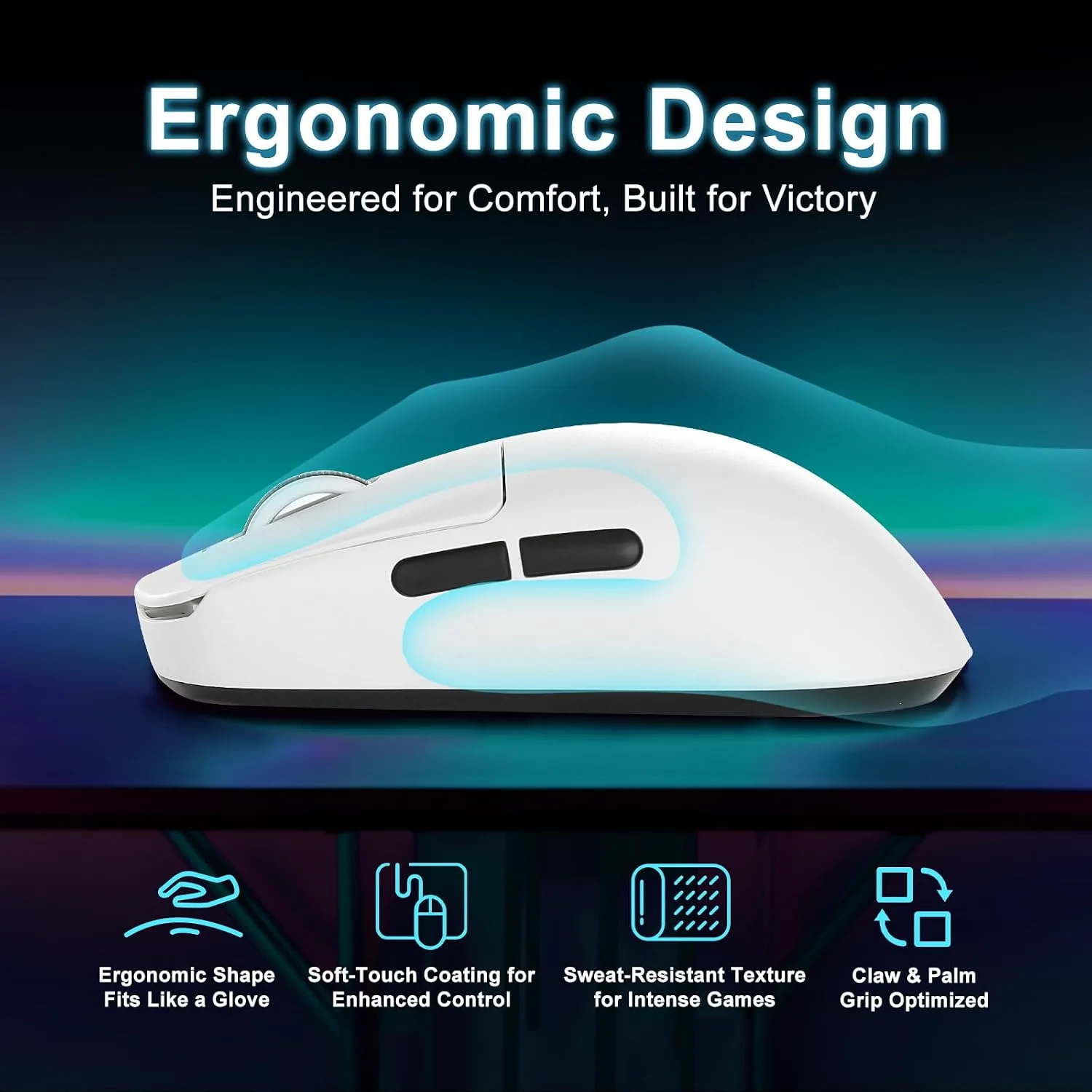 ATK R1 SE+ Wireless Gaming Mouse, 18000 DPI,Tri-Mode Mouse(White)
