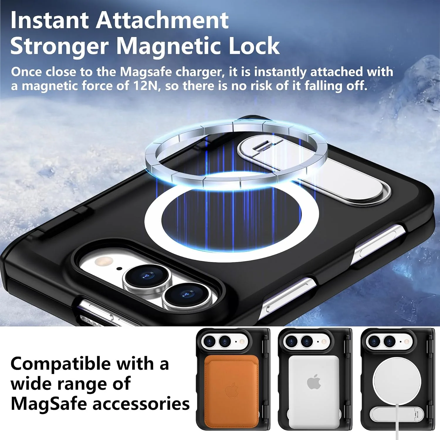 For iPhone Duo Case/iPhone Fold Case with Kickstand & Screen Protector