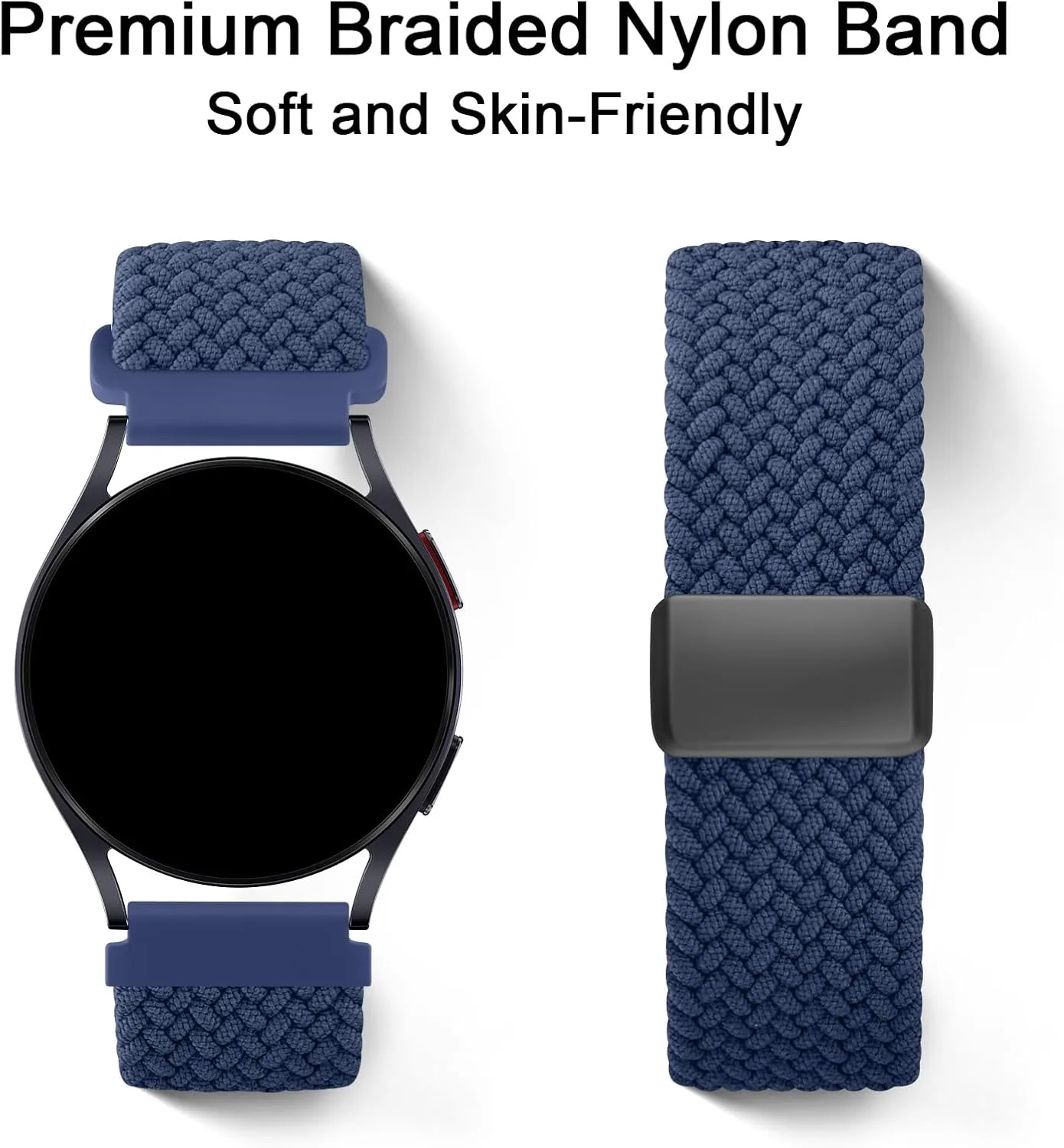 Amzpas Magnetic Braided Strap for COROS PACE 4 / PACE 3 / Pro/APEX 2 Pro/APEX Pro/APEX 46mm, 22mm Soft Nylon Sport WristBand Compatible with ACoros Pace 4/3 Watch Women Men