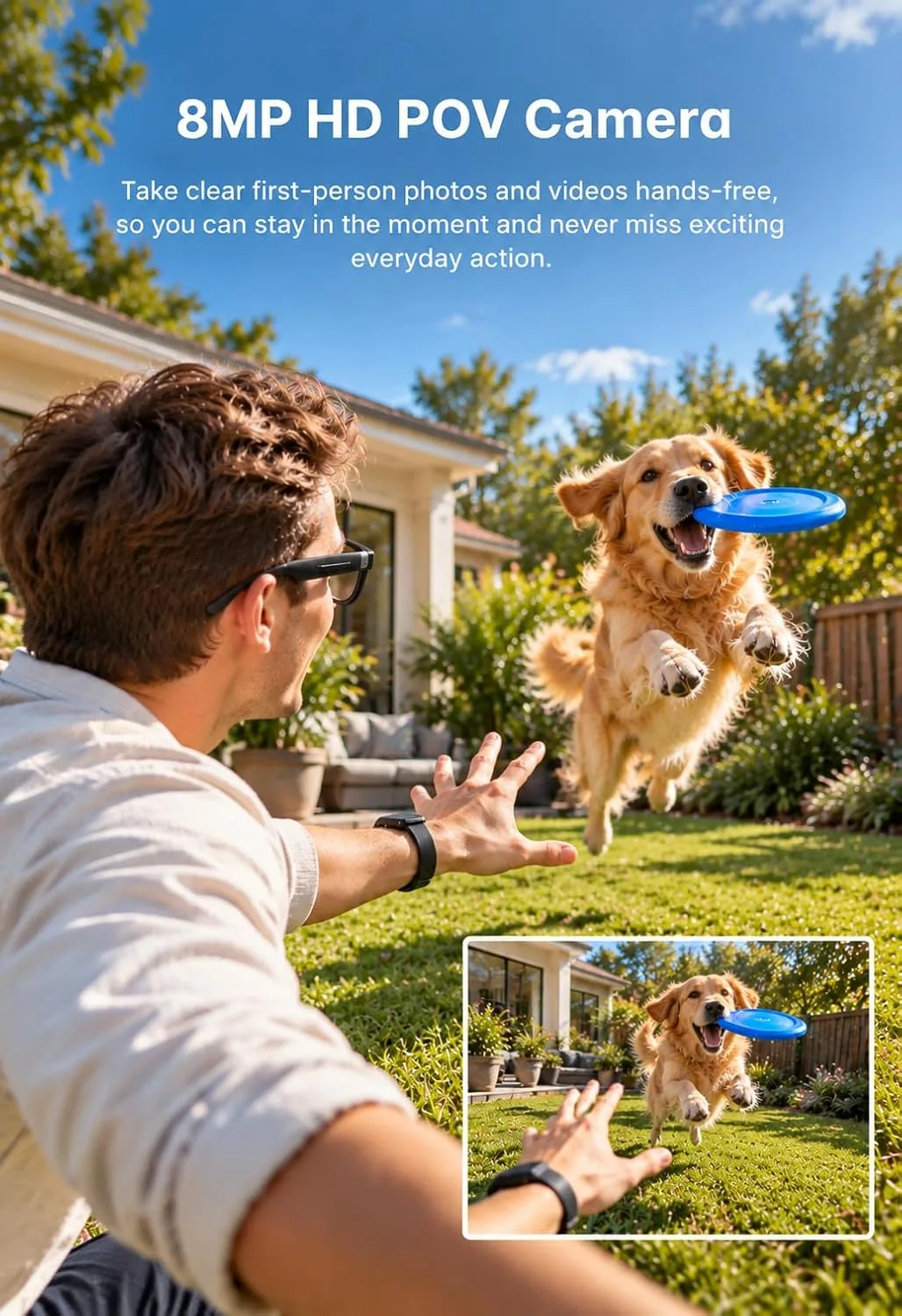 G1 AI Smart Glasses with Camera and Bluetooth, 8MP Video Recording Glasses