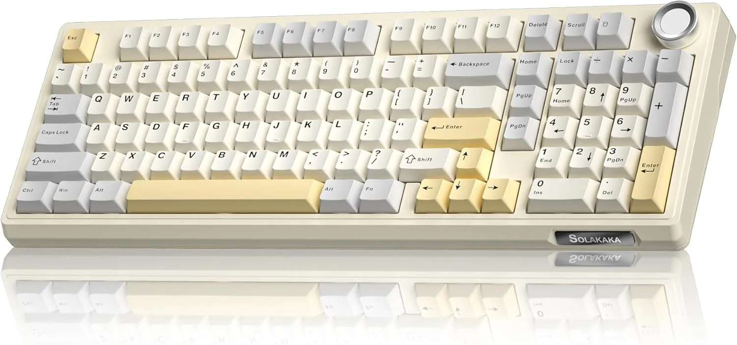 Teclado Gamer Solakaka KI99 Pro 96% Wireless RGB Beige-Blanco Versión No Silenciosa
